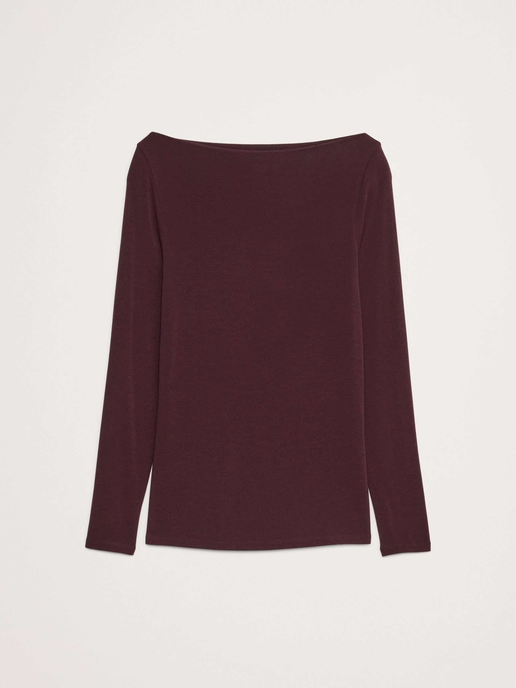 Banana Republic Purple Luxe Wool-Blend Boat-Neck Top - Image 4 of 4