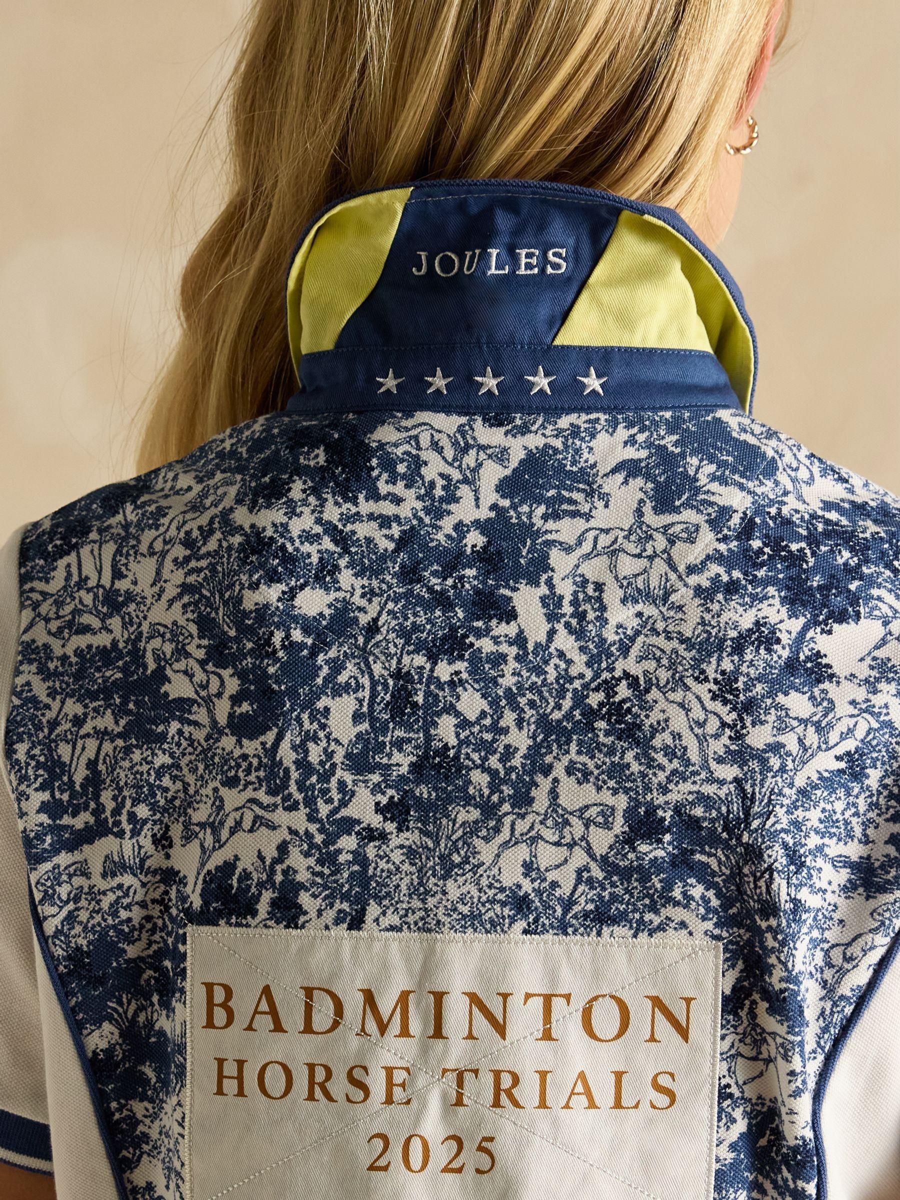 Blue Toile de Jouy Official Badminton Printed Polo Shirt - Image 11 of 12