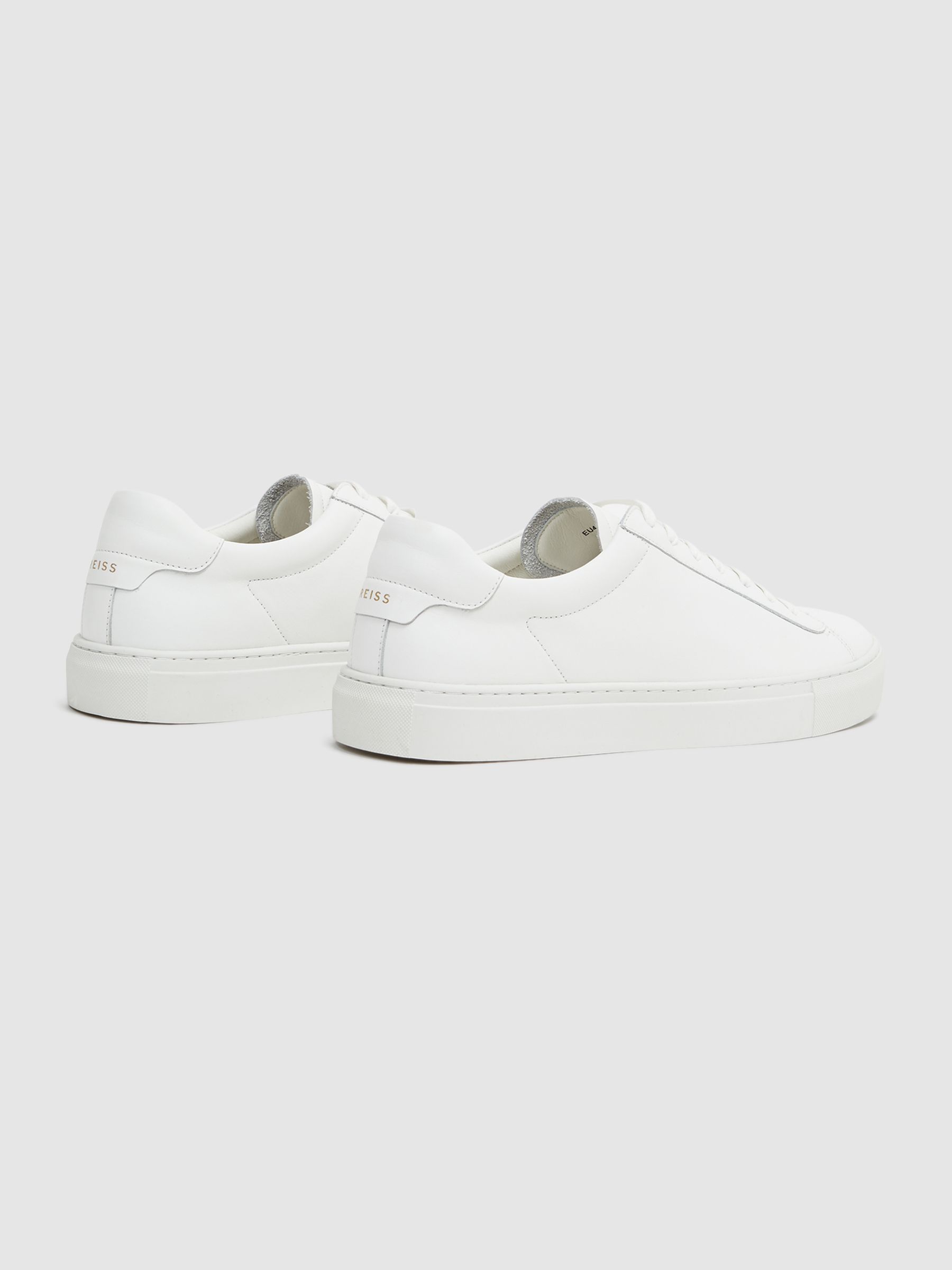 Leather Low-Top Trainers in White - Image 2 of 5
