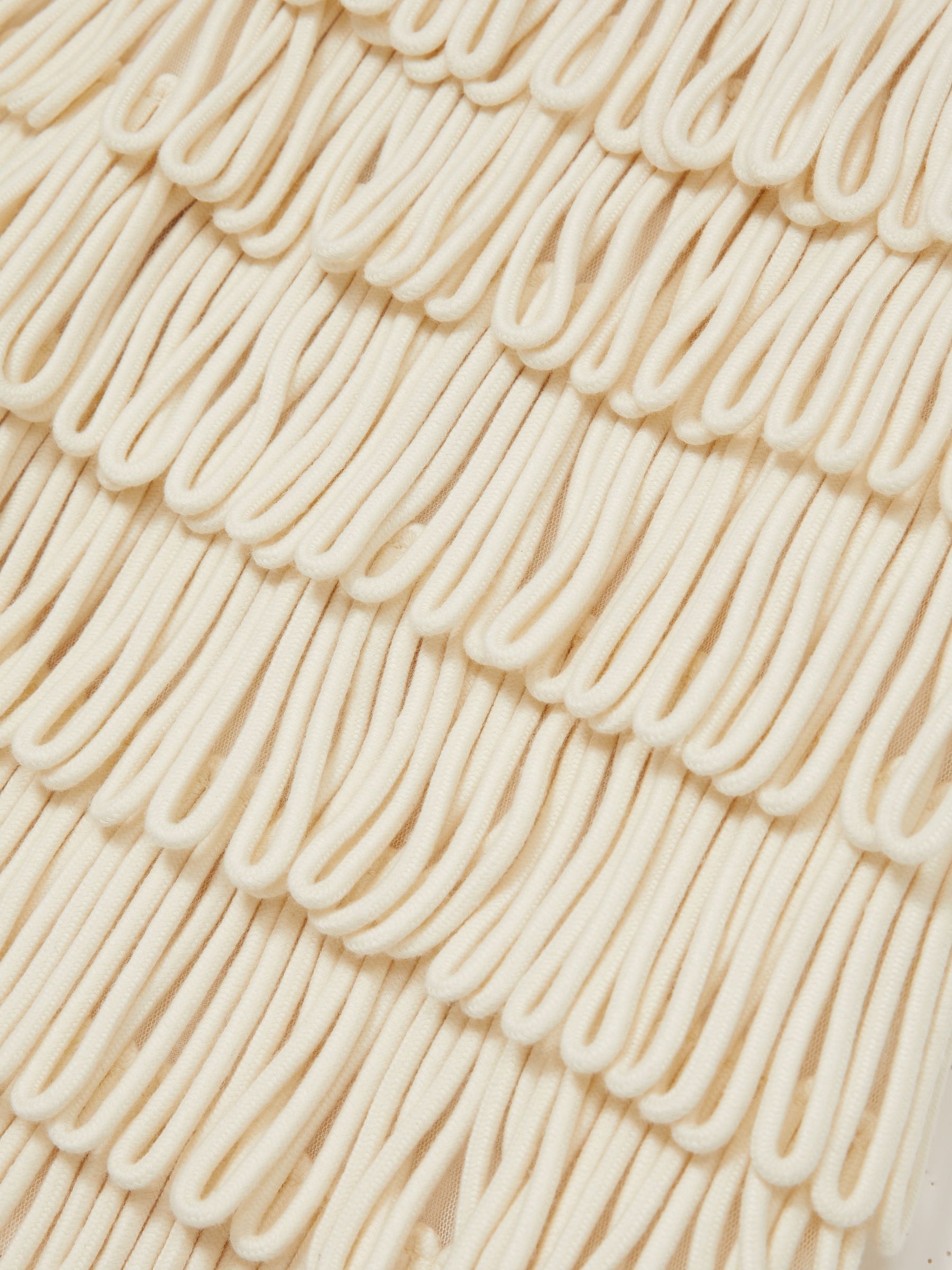 Loop-Stitch Fringe Mini Skirt in Ivory - Image 5 of 5