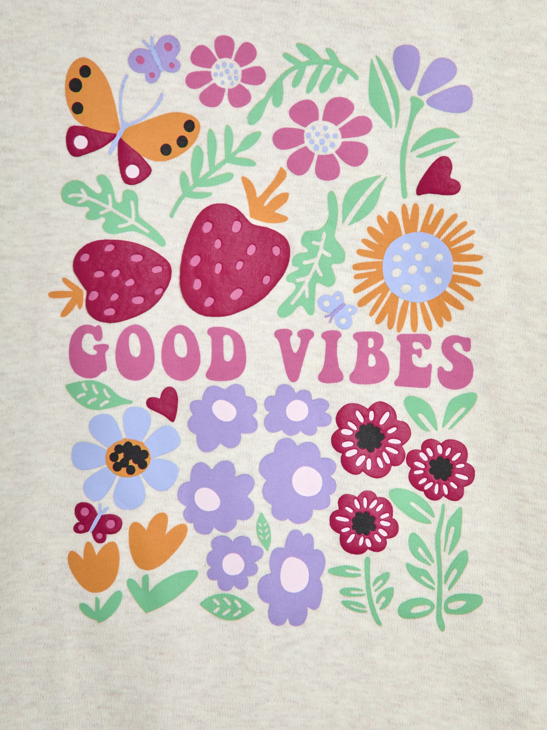 Cream Good Vibes Classic Crew Neck T-Shirt - Image 3 of 3