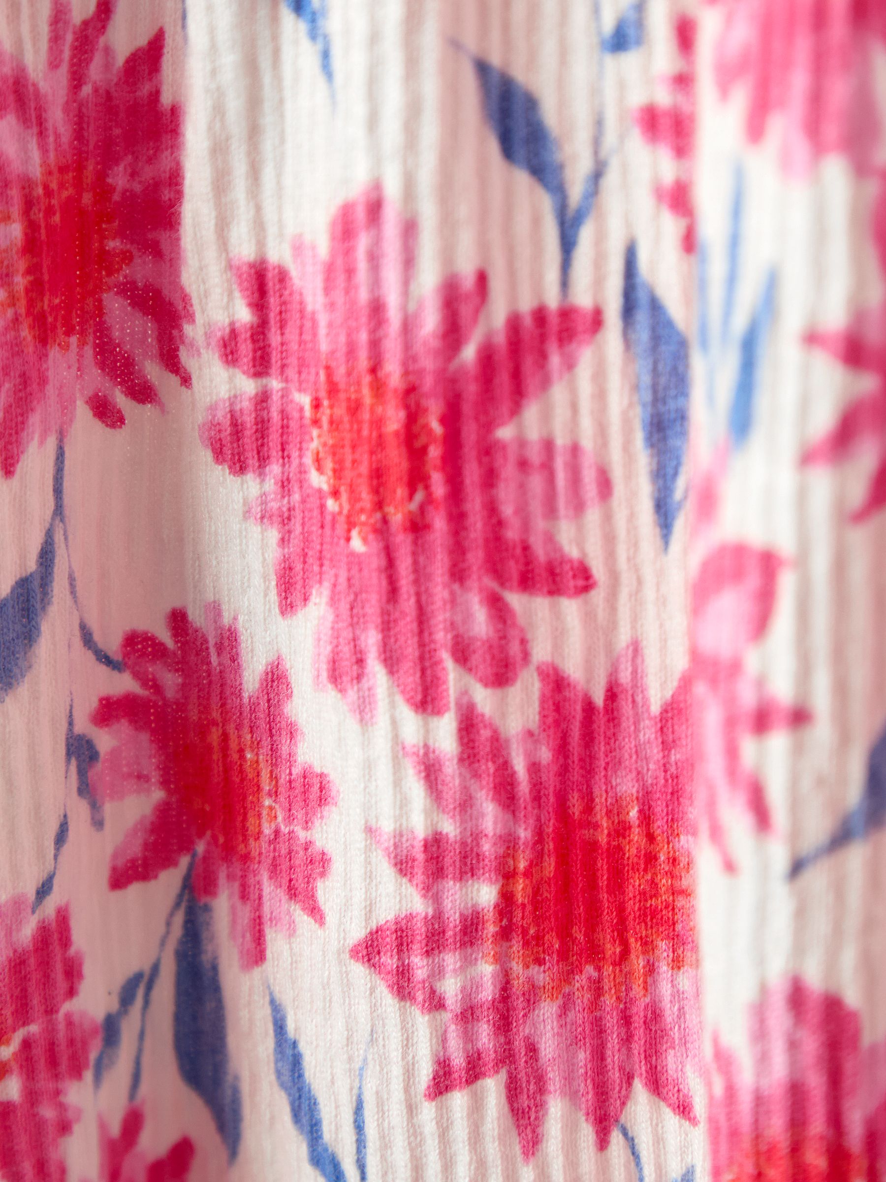 Bright Pink Floral Ruffle Front Jumpsuit - Image 4 of 4