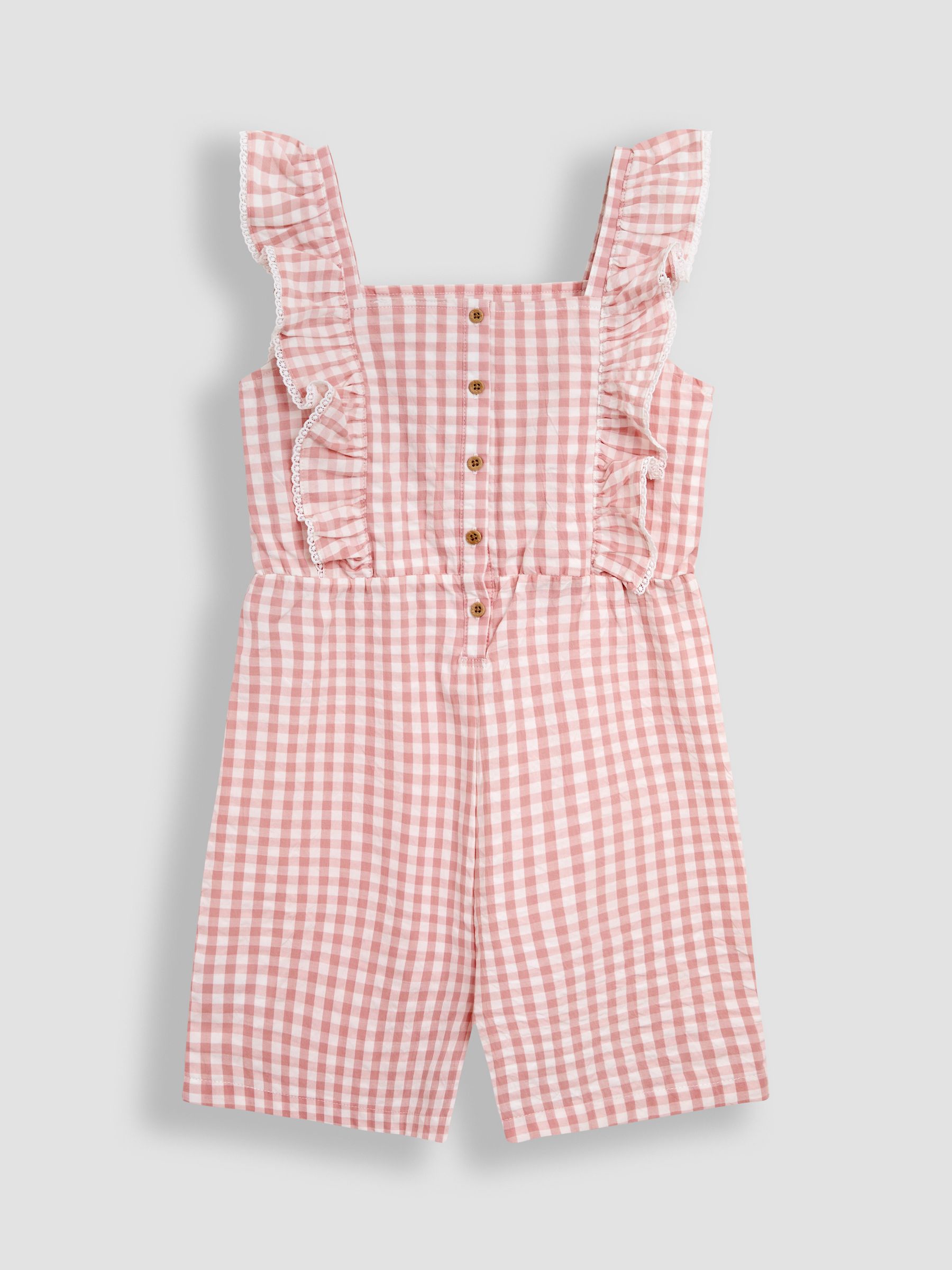 Pink Gingham Ruffle Front Playsuit - Image 2 of 4