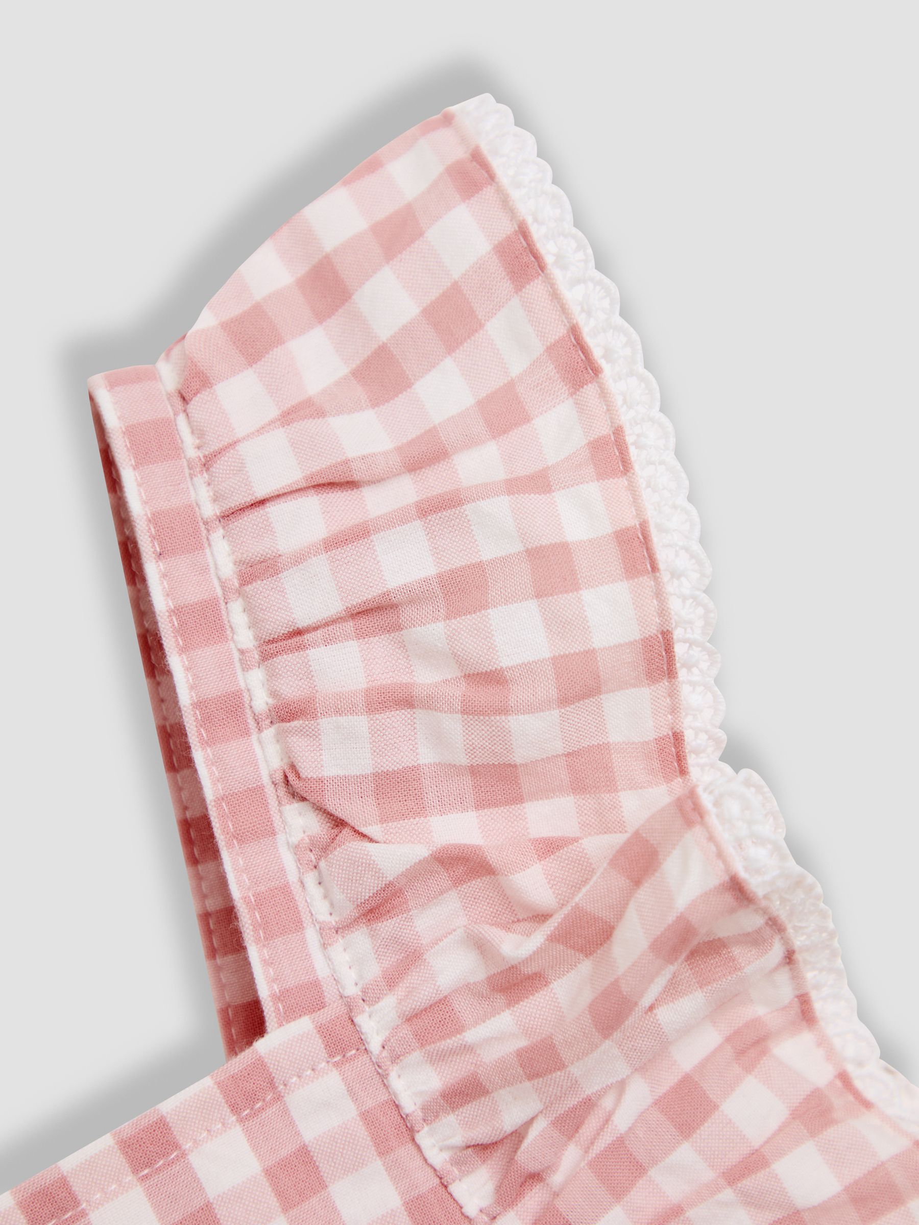Pink Gingham Ruffle Front Playsuit - Image 4 of 4