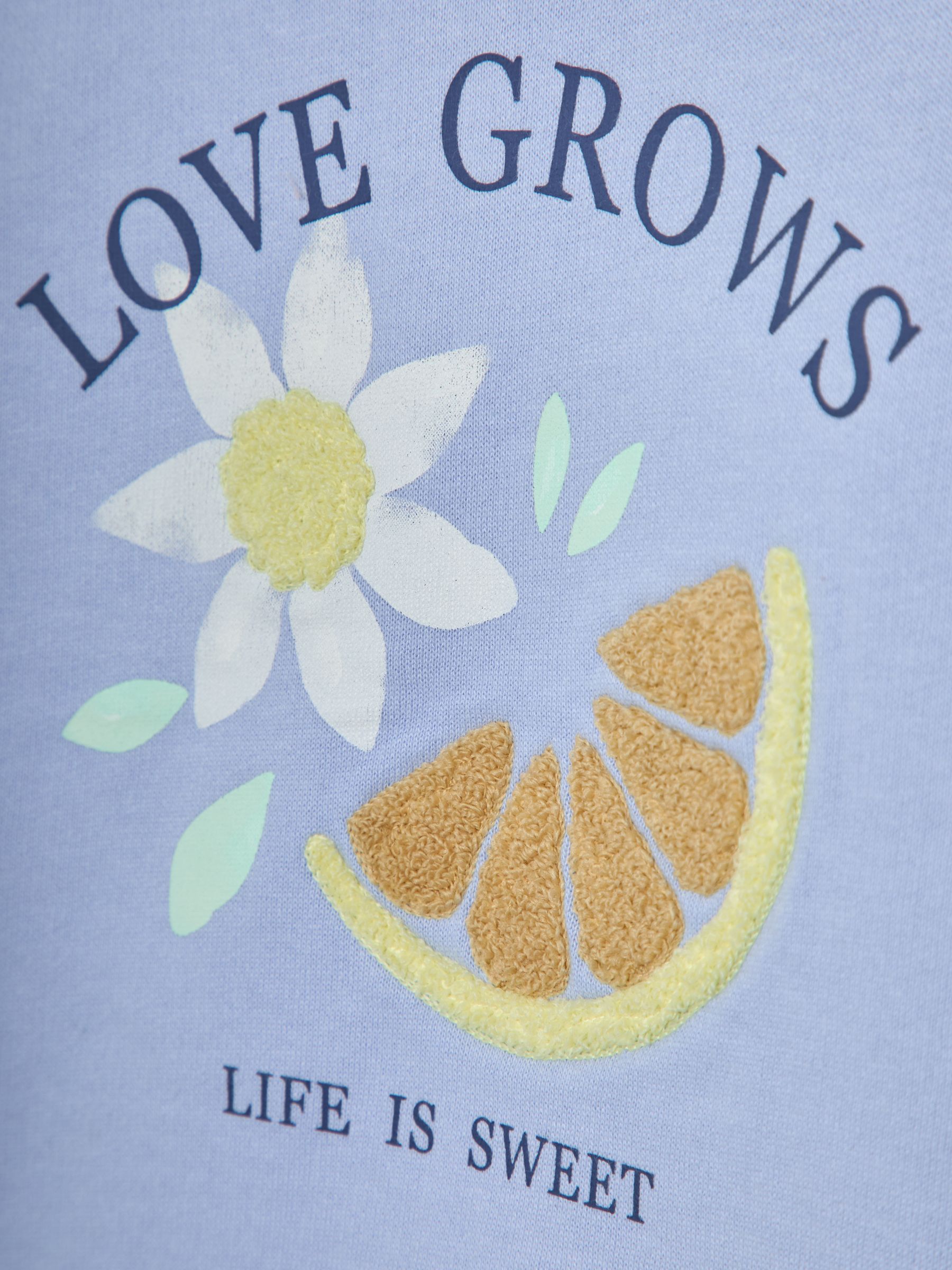 Cornflower Floral Appliqué Crew Neck Sweatshirt - Image 3 of 3