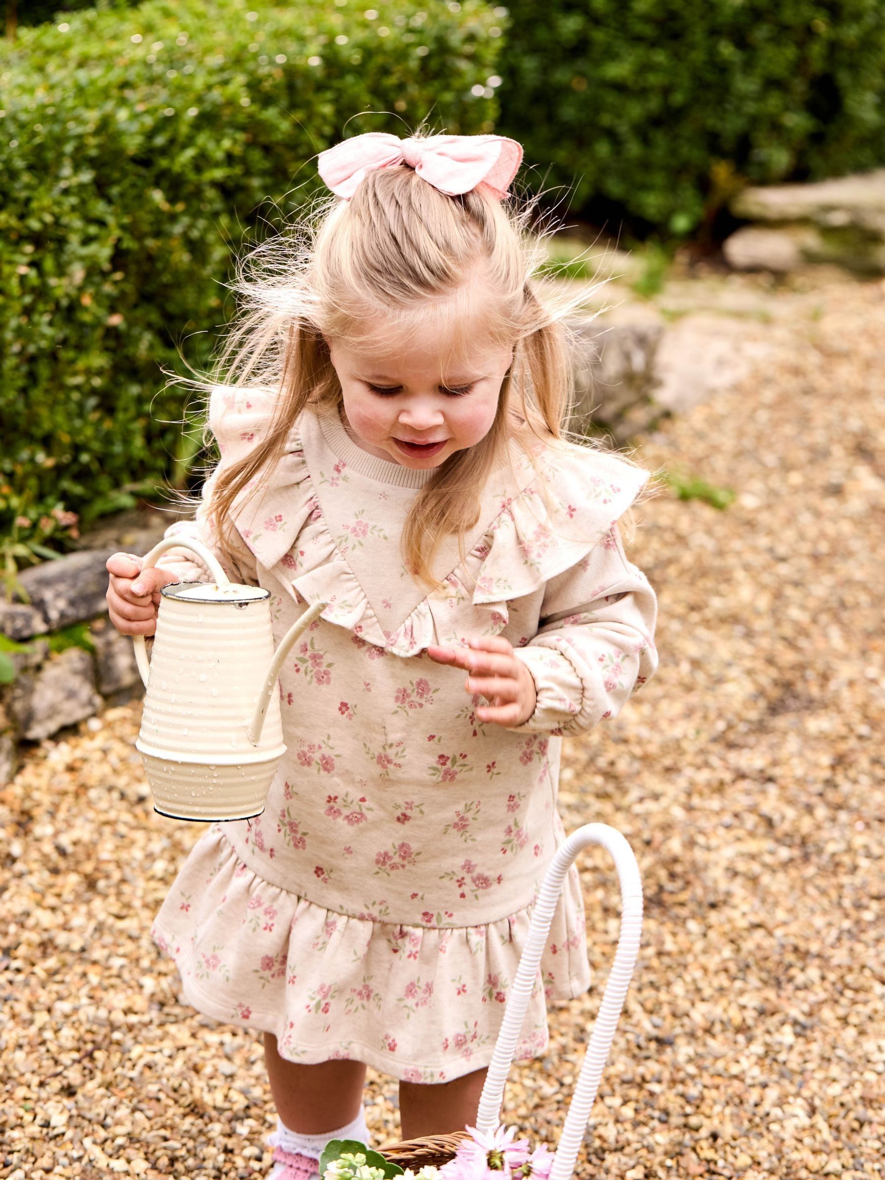 Neutral Floral Sweat Dress - Image 1 of 6
