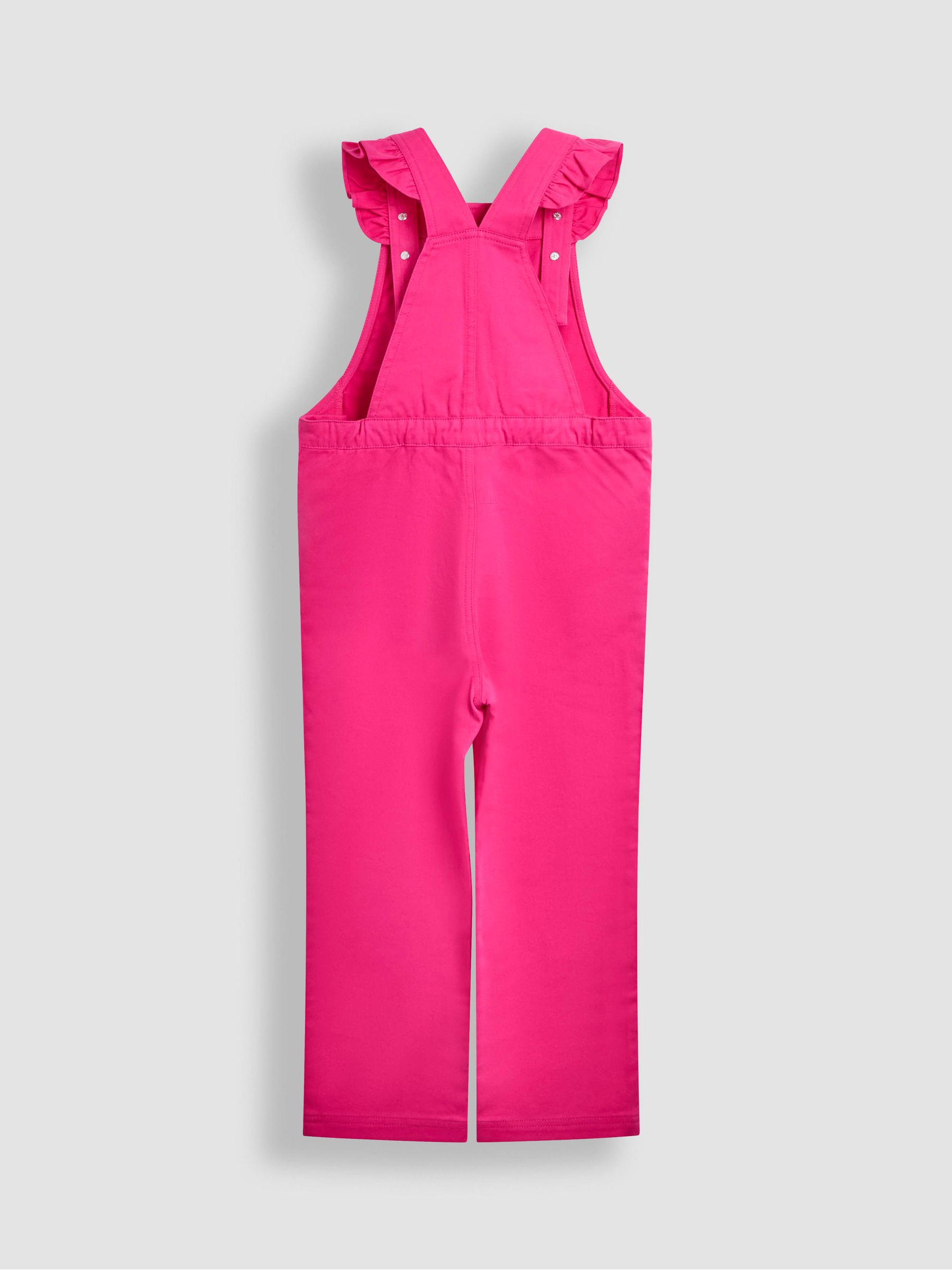 Fuchsia Pink Frill Shoulder Dungarees - Image 2 of 3