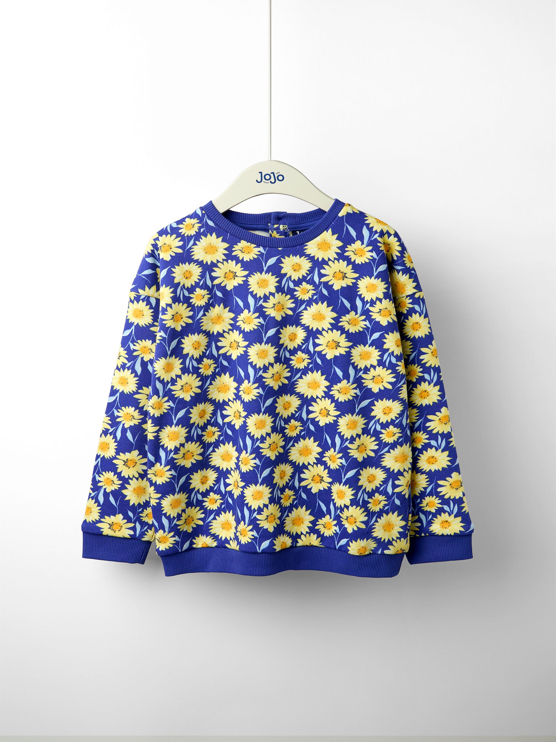 Navy Blue Sunflower Printed Crew Neck Sweatshirt - Image 1 of 3