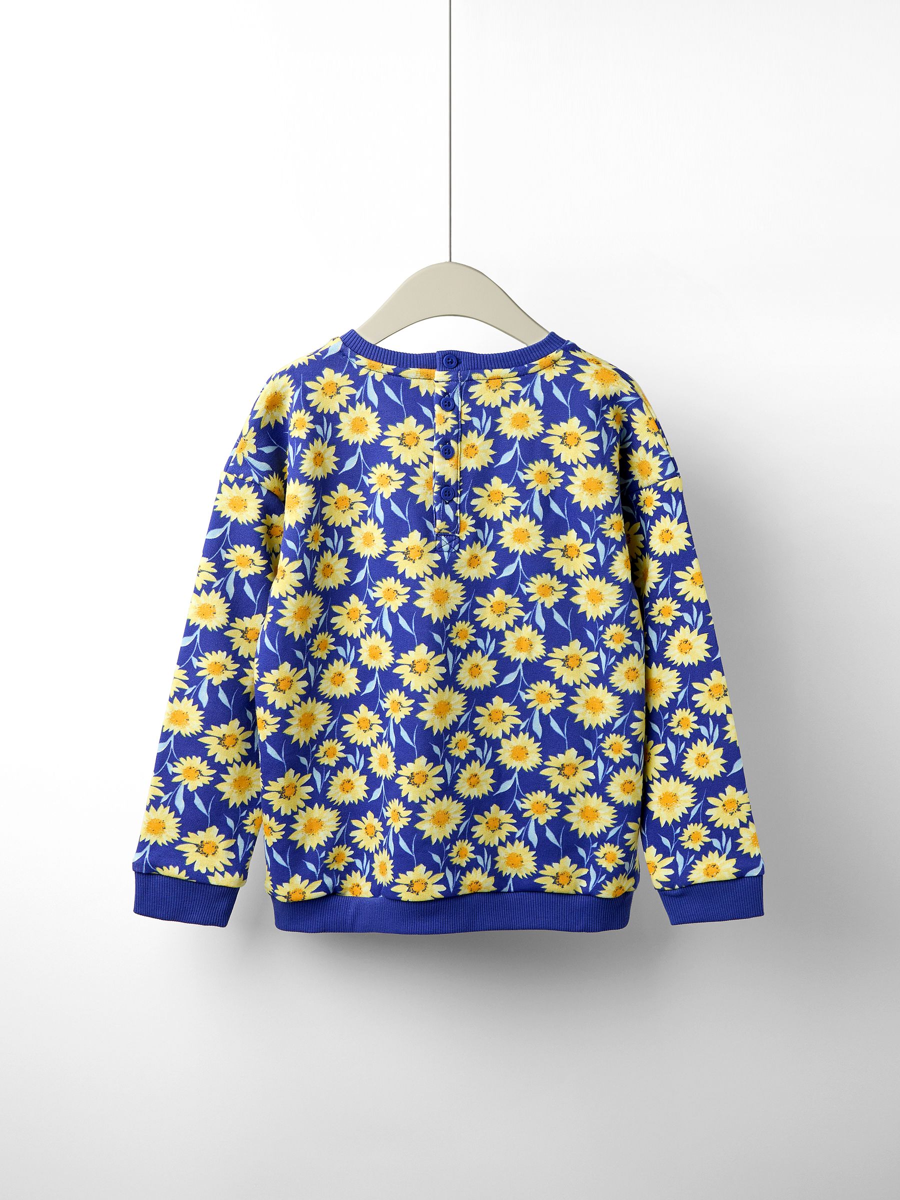 Navy Blue Sunflower Printed Crew Neck Sweatshirt - Image 2 of 3