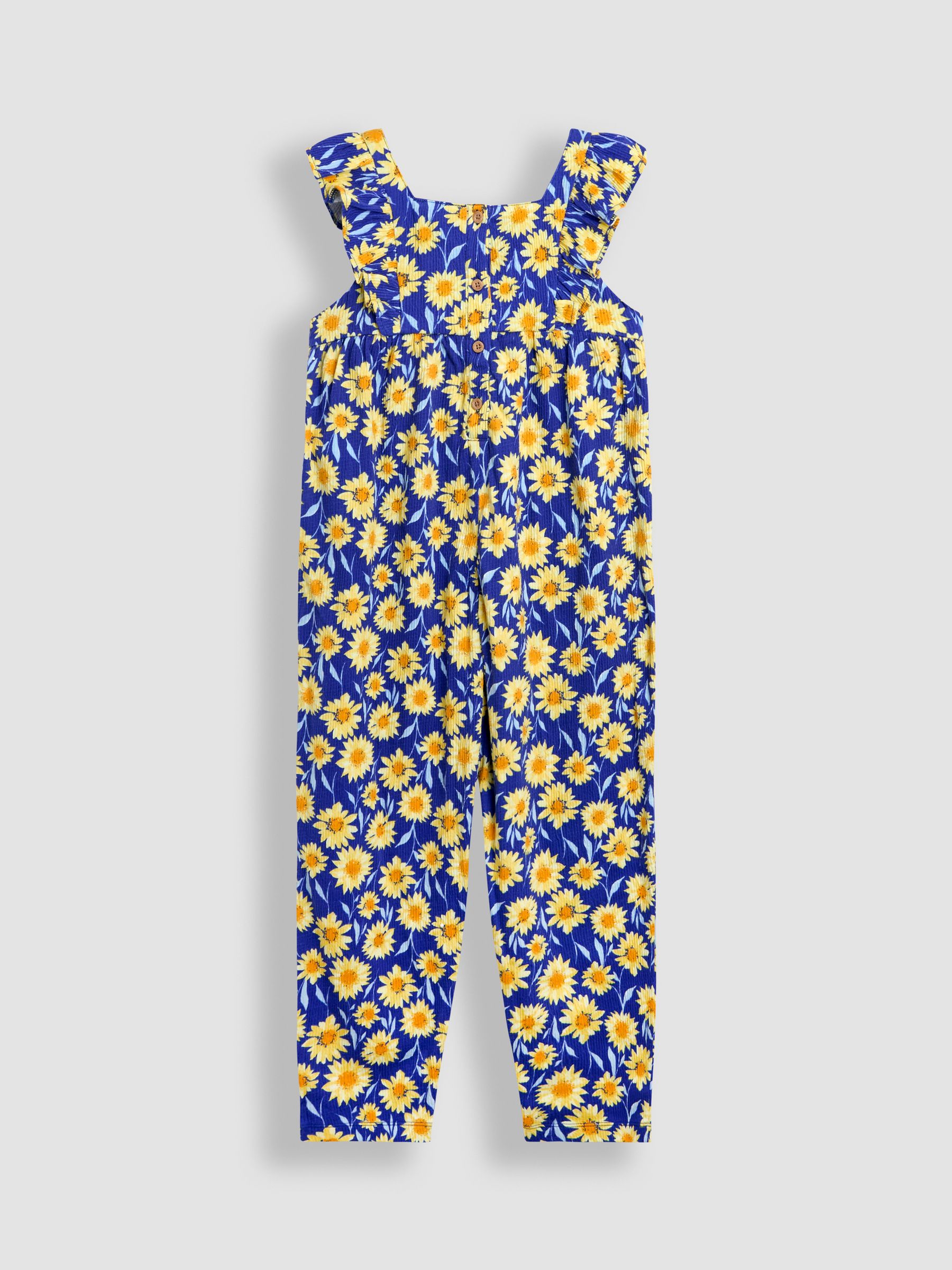 Navy Sunflower Ruffle Front Jumpsuit - Image 2 of 3