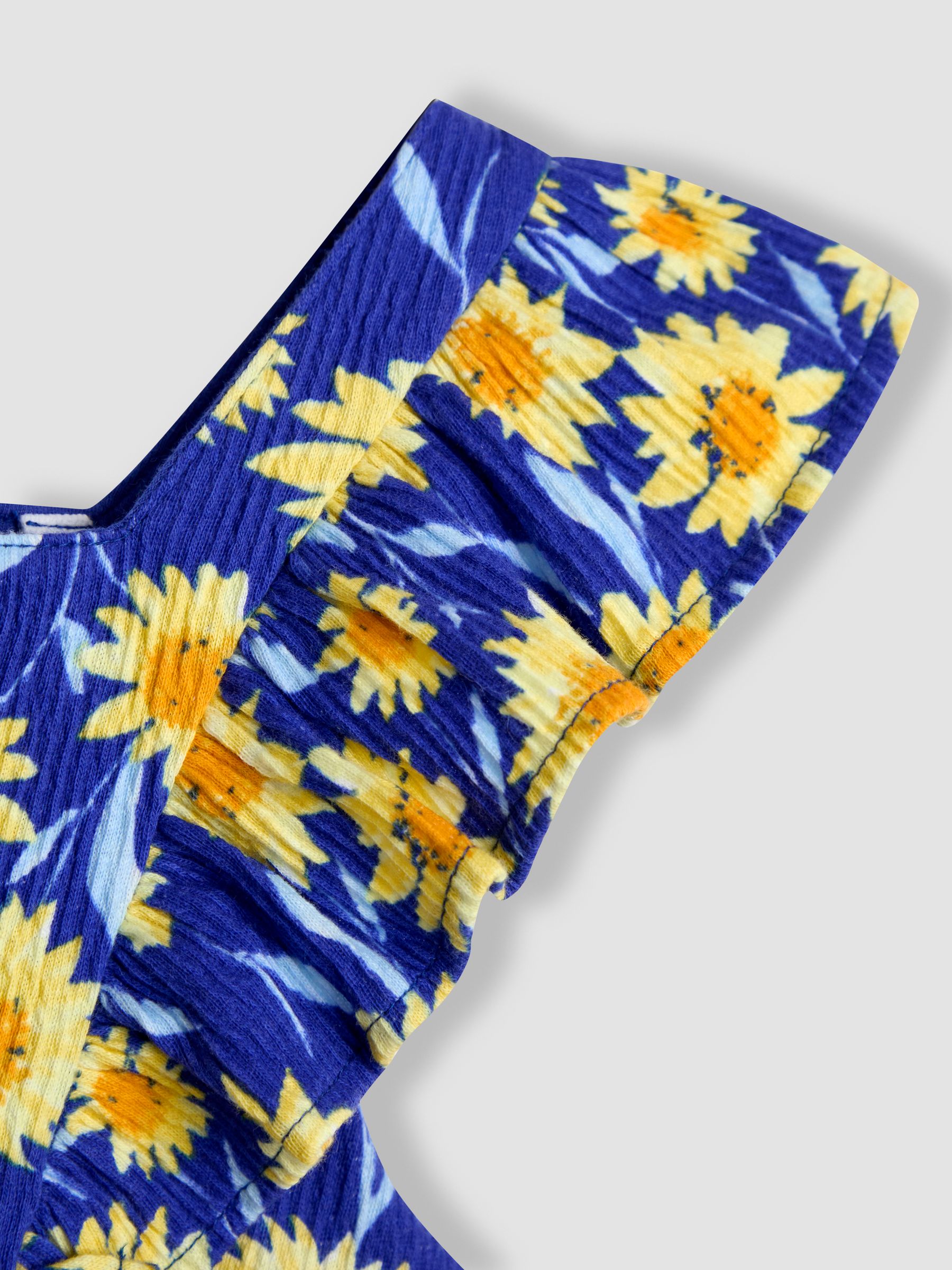 Navy Sunflower Ruffle Front Jumpsuit - Image 3 of 3