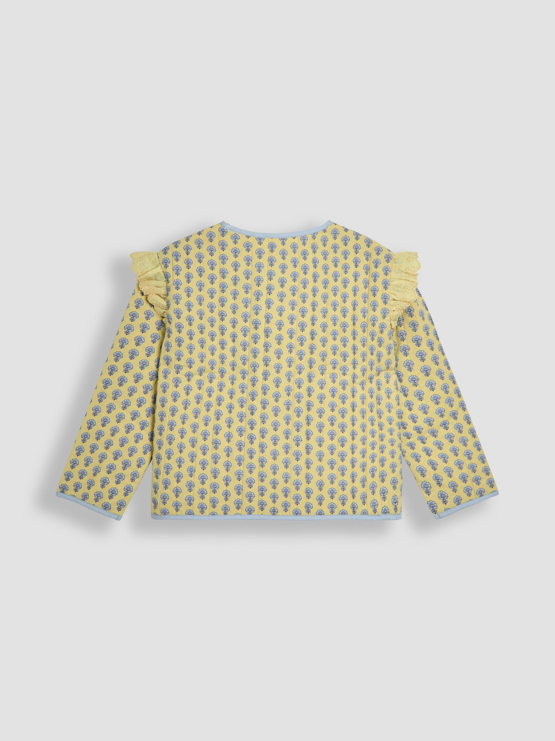 Yellow Floral Ruffle Shoulder Quilted Jacket - Image 2 of 3