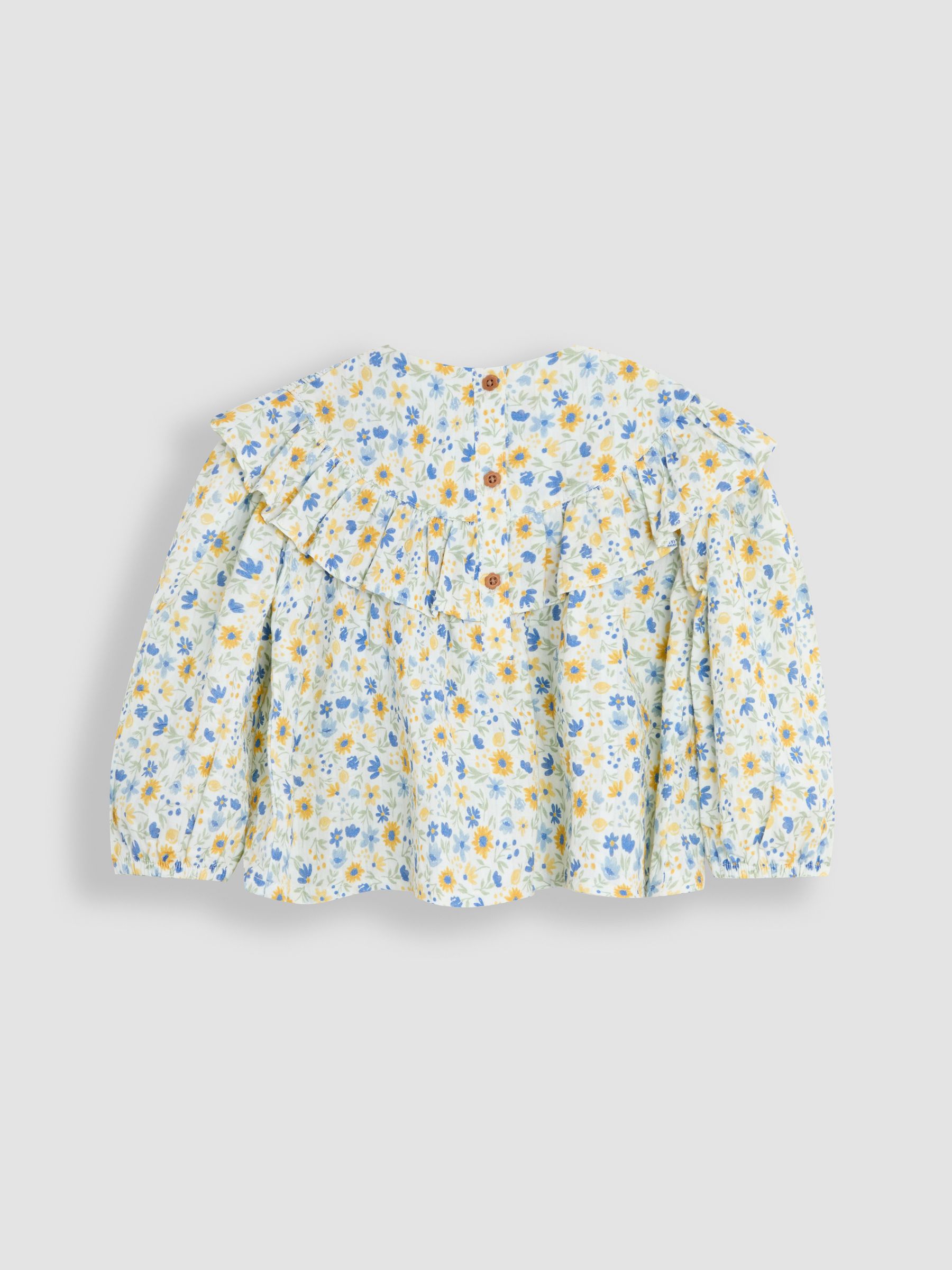 White Sunflower Smocked Ruffle Blouse - Image 2 of 3