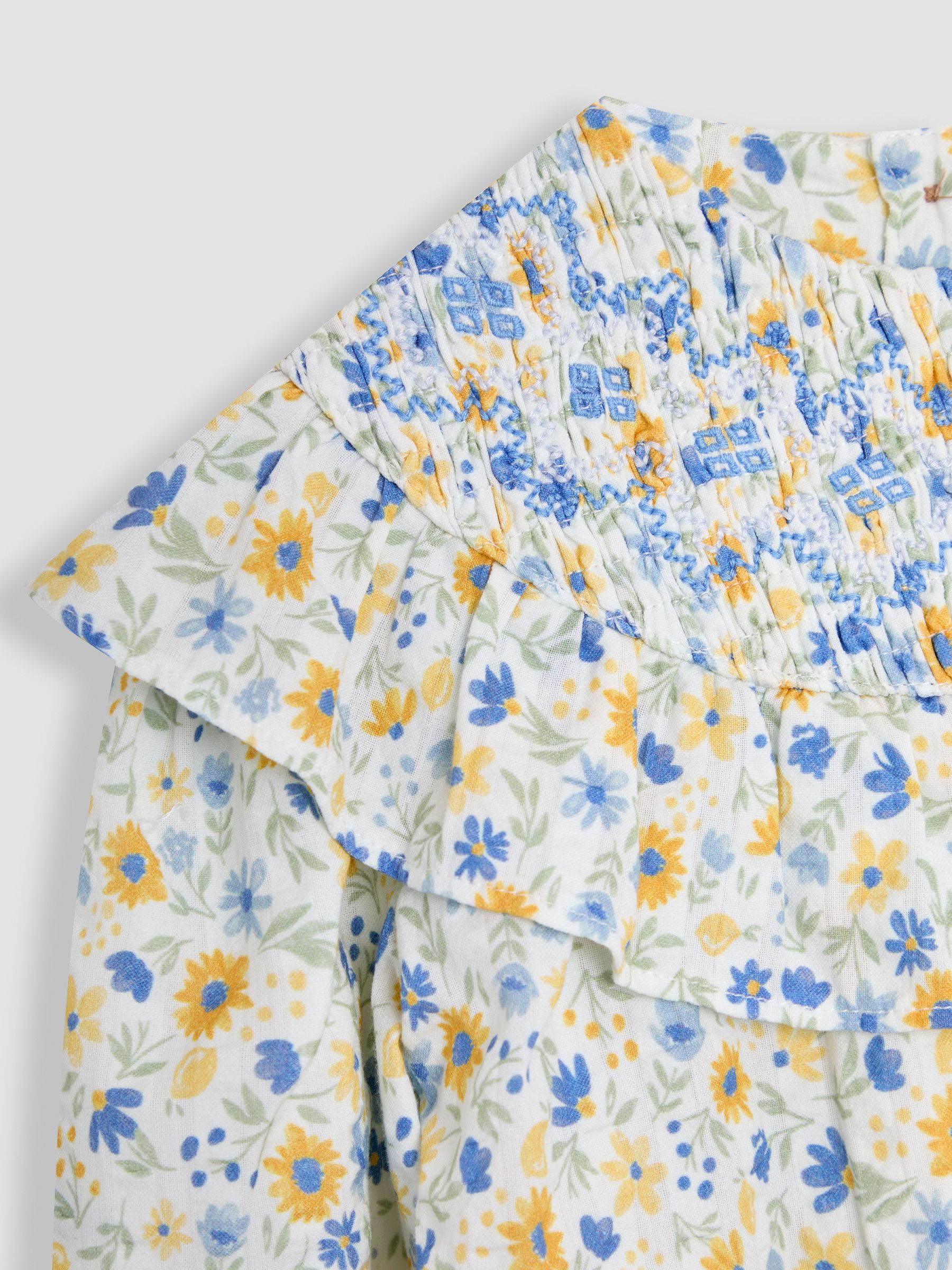 White Sunflower Smocked Ruffle Blouse - Image 3 of 3