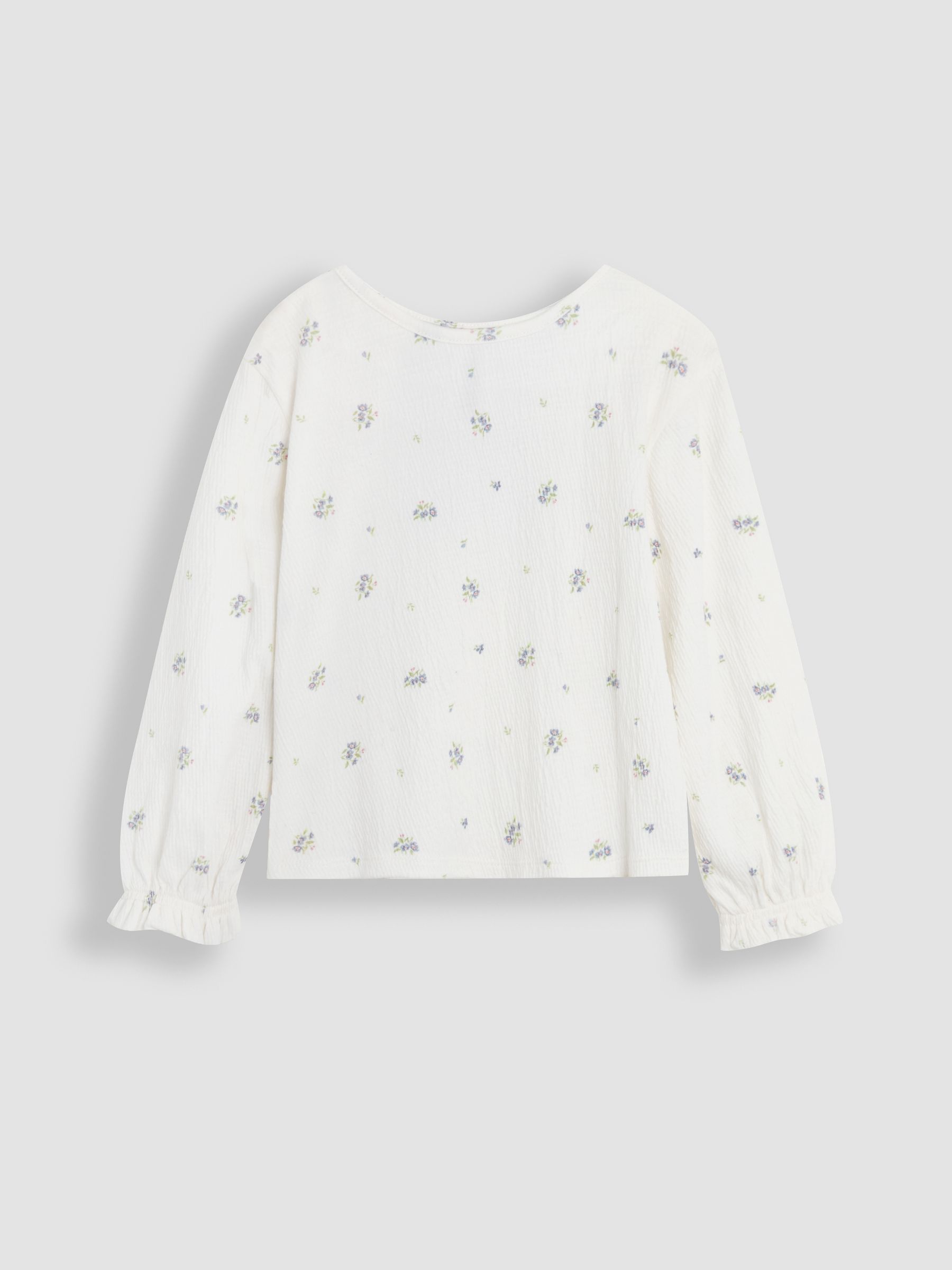 Cream Floral Frill Cuff Top - Image 1 of 3
