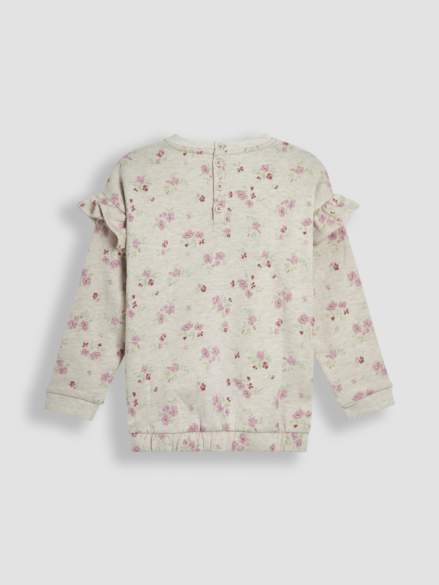 Neutral Floral Frill Shoulder Sweatshirt - Image 2 of 3