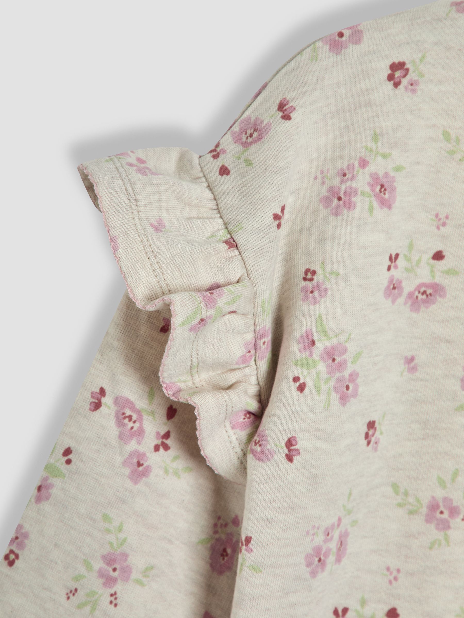 Neutral Floral Frill Shoulder Sweatshirt - Image 3 of 3
