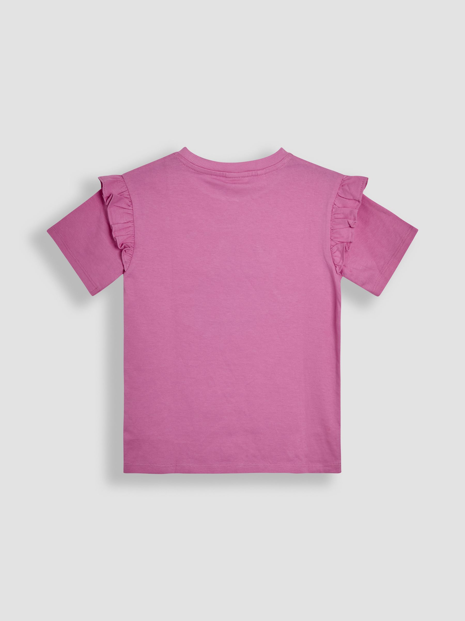 Pink Unicorn Appliqué Frill Shoulder T-Shirt - Image 2 of 3