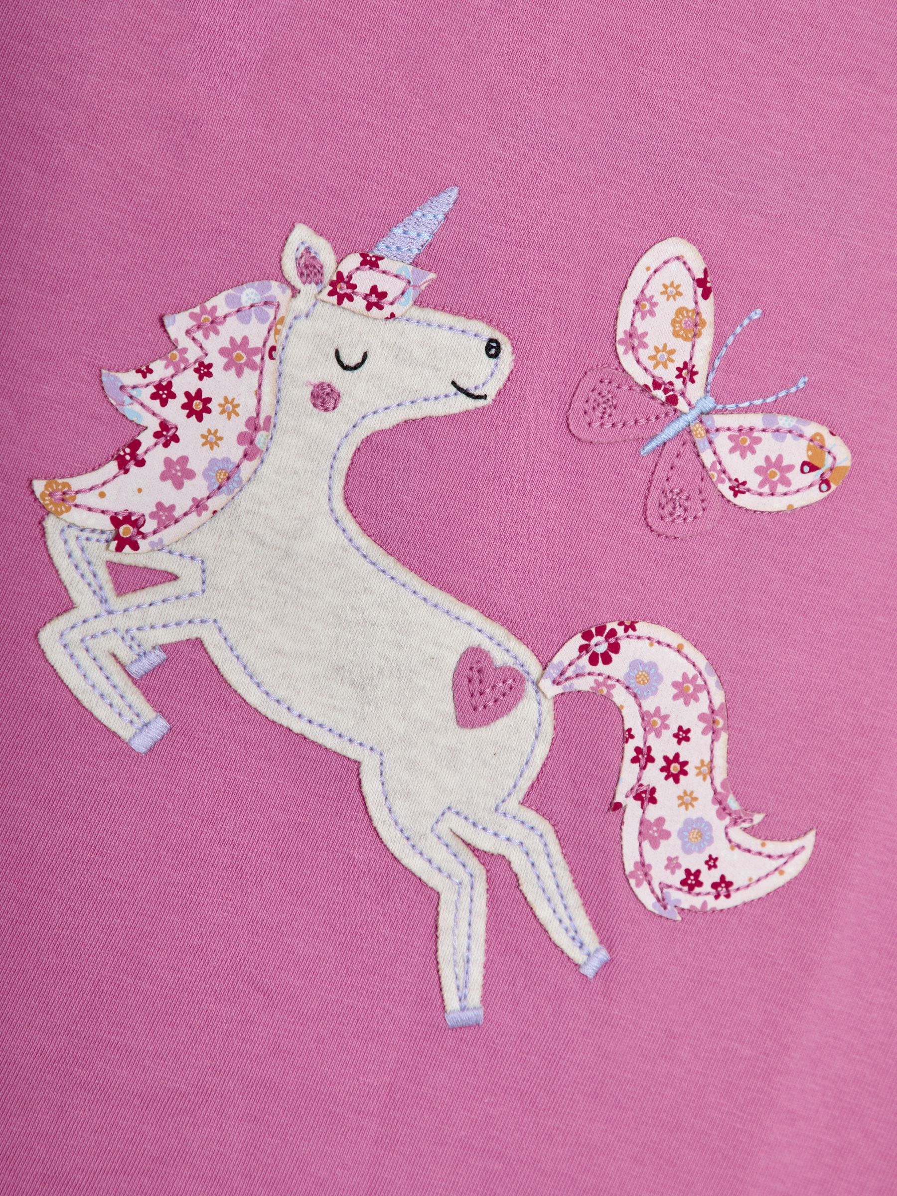 Pink Unicorn Appliqué Frill Shoulder T-Shirt - Image 3 of 3
