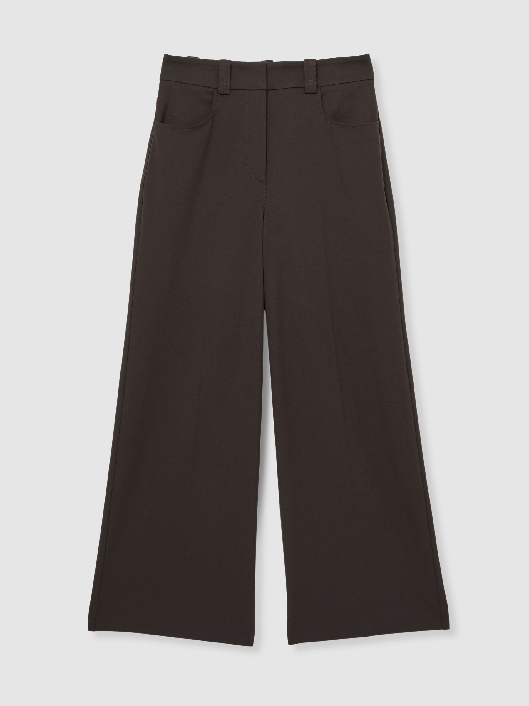 Twill Culotte Trousers in Chocolate Brown - Image 2 of 6
