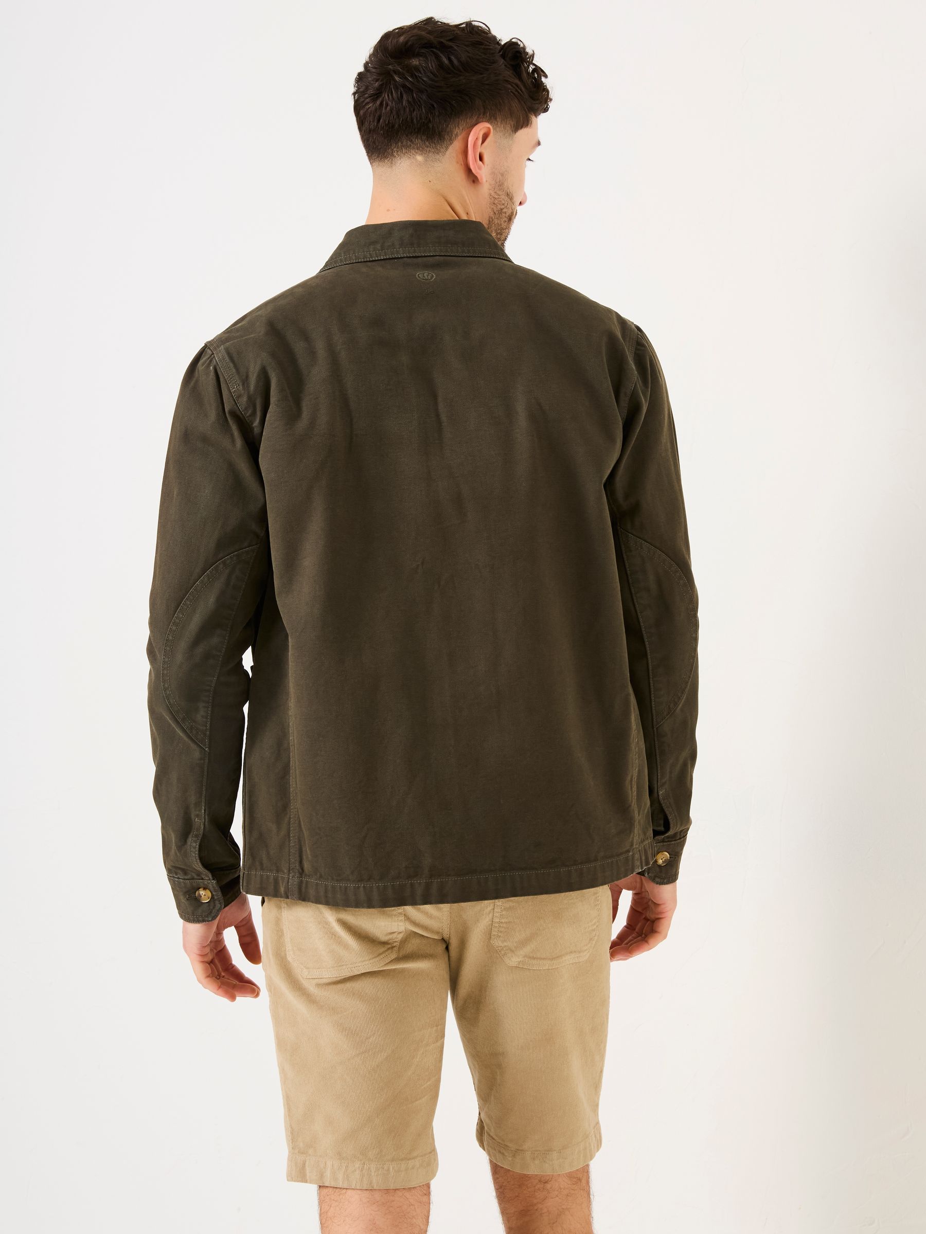 Khaki Green Washed Canvas Garment Dye Chore Jacket - Image 2 of 5