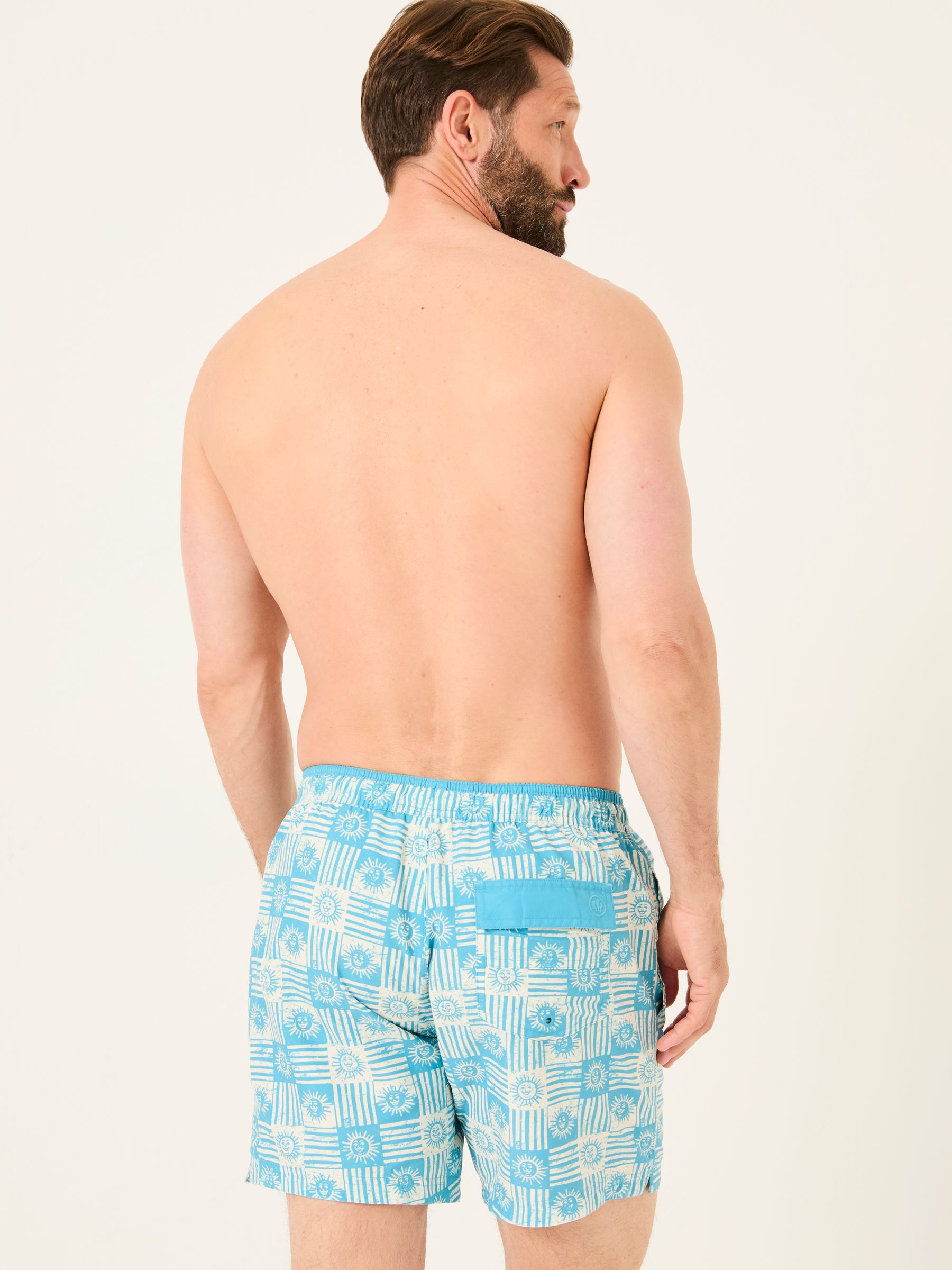 Trevose Blue Tile Print Swim Shorts - Image 2 of 5