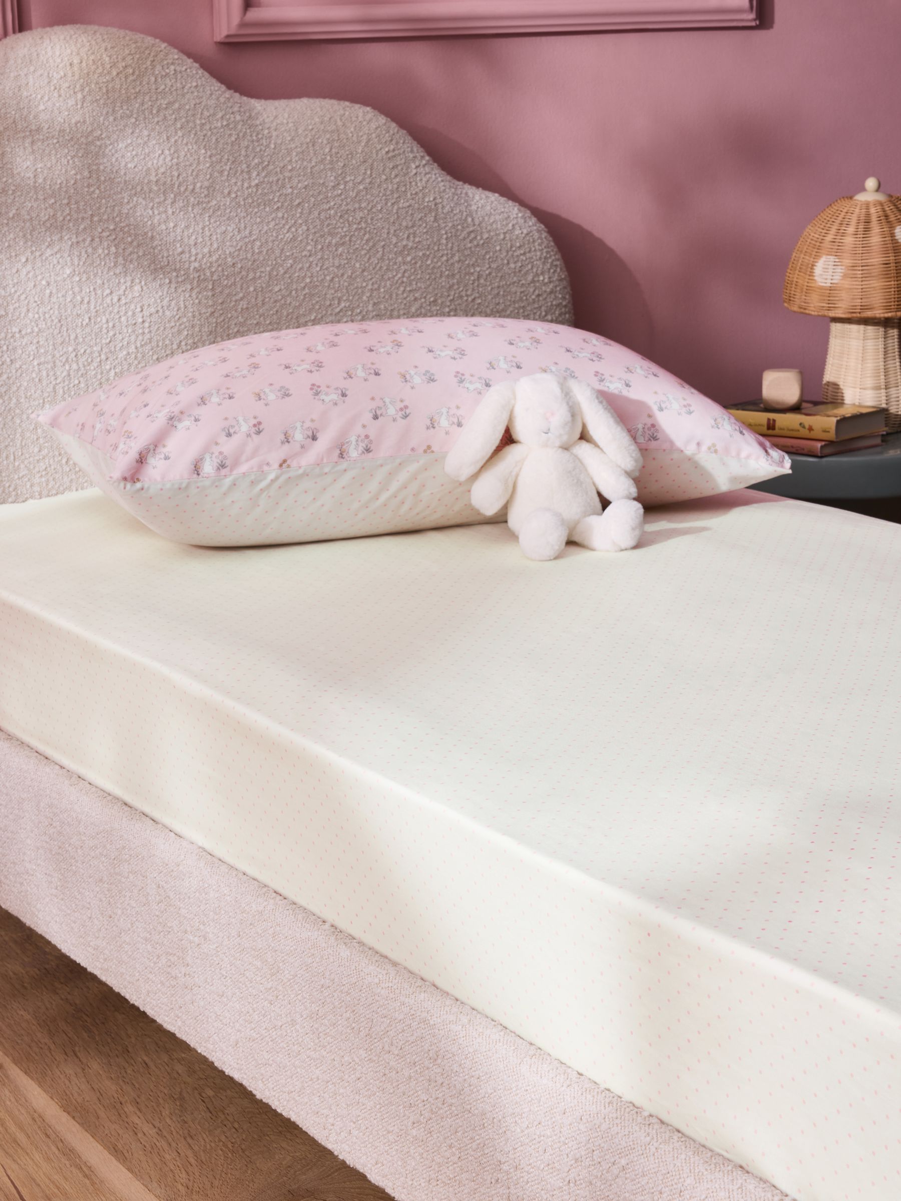 Pink Fitted 180 Thread Count Fitted Sheet - Image 1 of 2