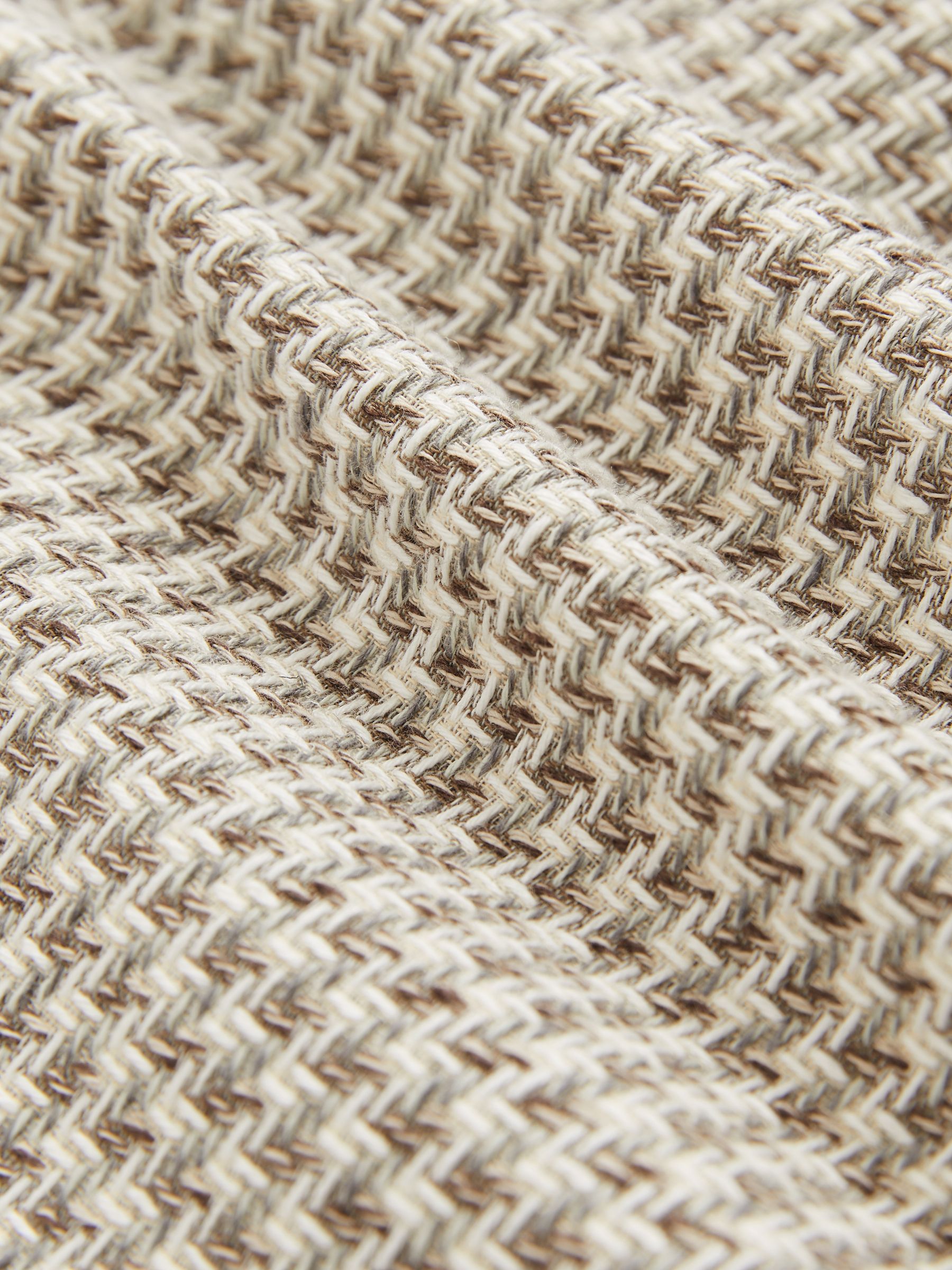 Single-Breasted Dogtooth-Check Cotton-Linen Blazer in Grey/White - Image 8 of 8