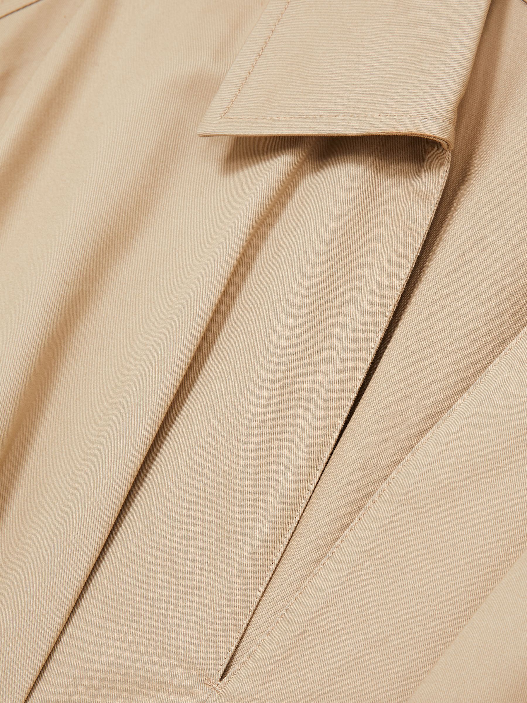 Cotton Pleated Shirt Dress in Neutral - Image 6 of 6