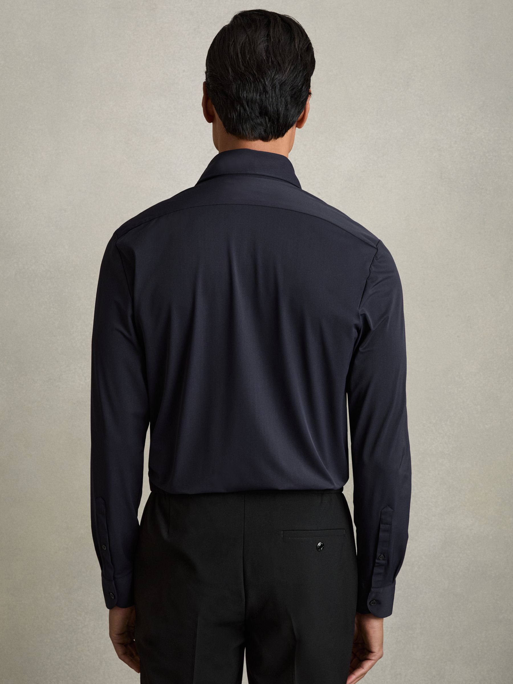 Regular Fit Travel Shirt in Navy - Image 6 of 7