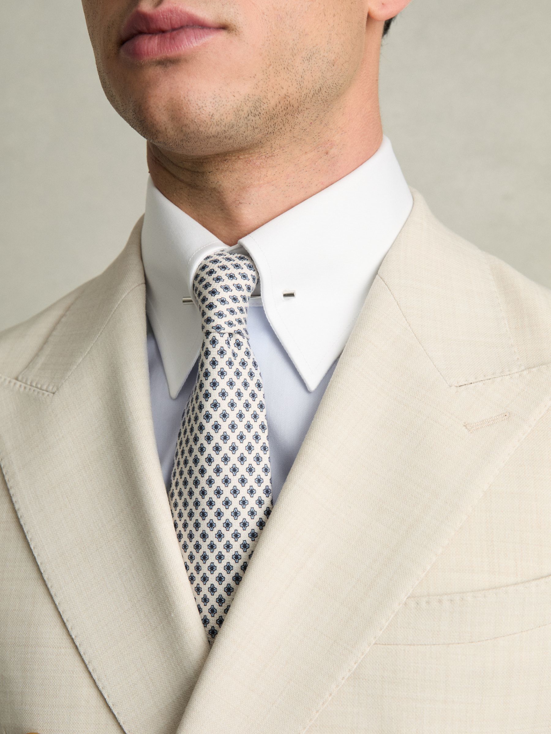 Regular-Fit Cotton Pin-Collar Shirt in Contrast S Blue - Image 4 of 8