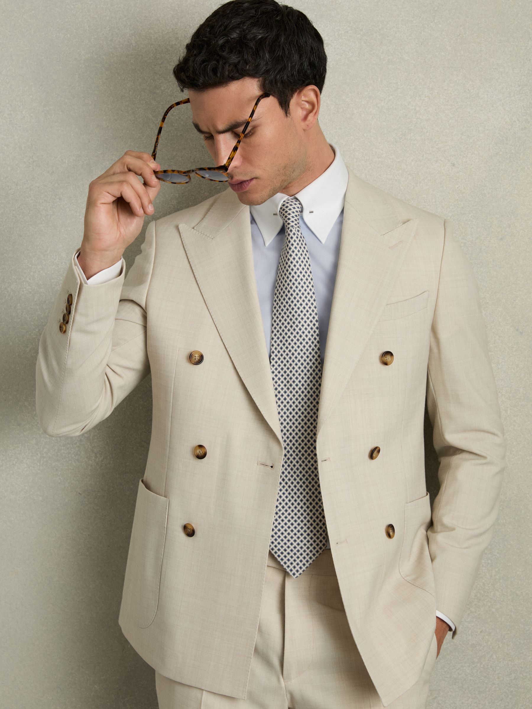 Regular-Fit Cotton Pin-Collar Shirt in Contrast S Blue - Image 7 of 8