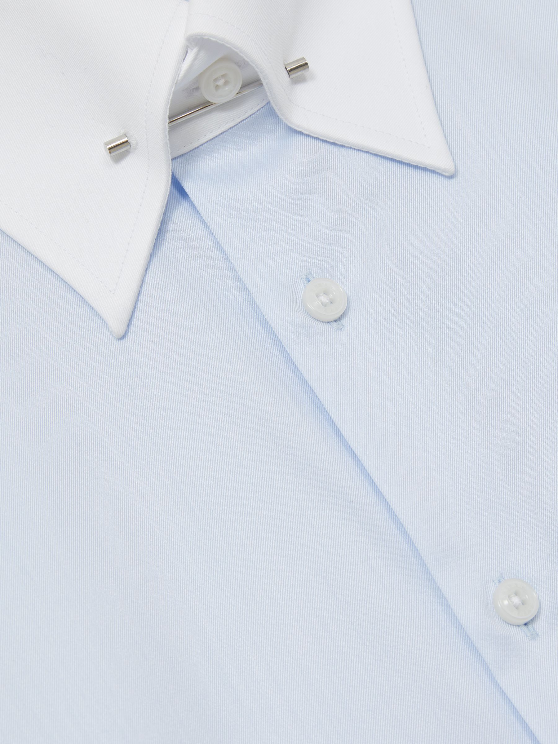 Regular-Fit Cotton Pin-Collar Shirt in Contrast S Blue - Image 8 of 8