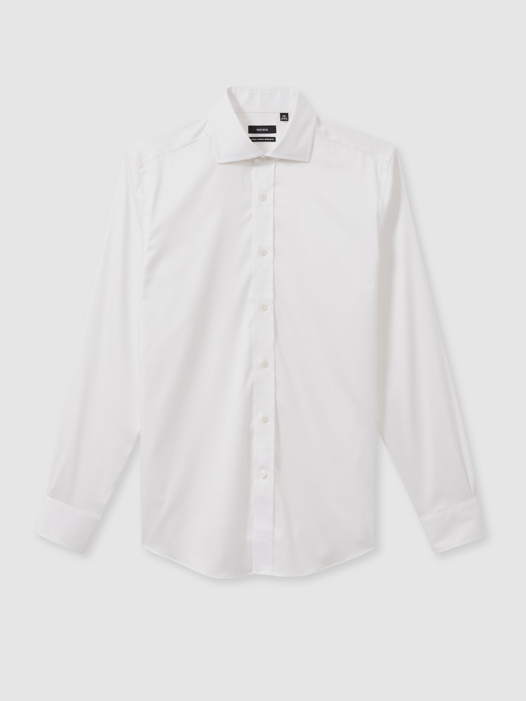 Cotton-Tencel Stretch Shirt in White - Image 2 of 7