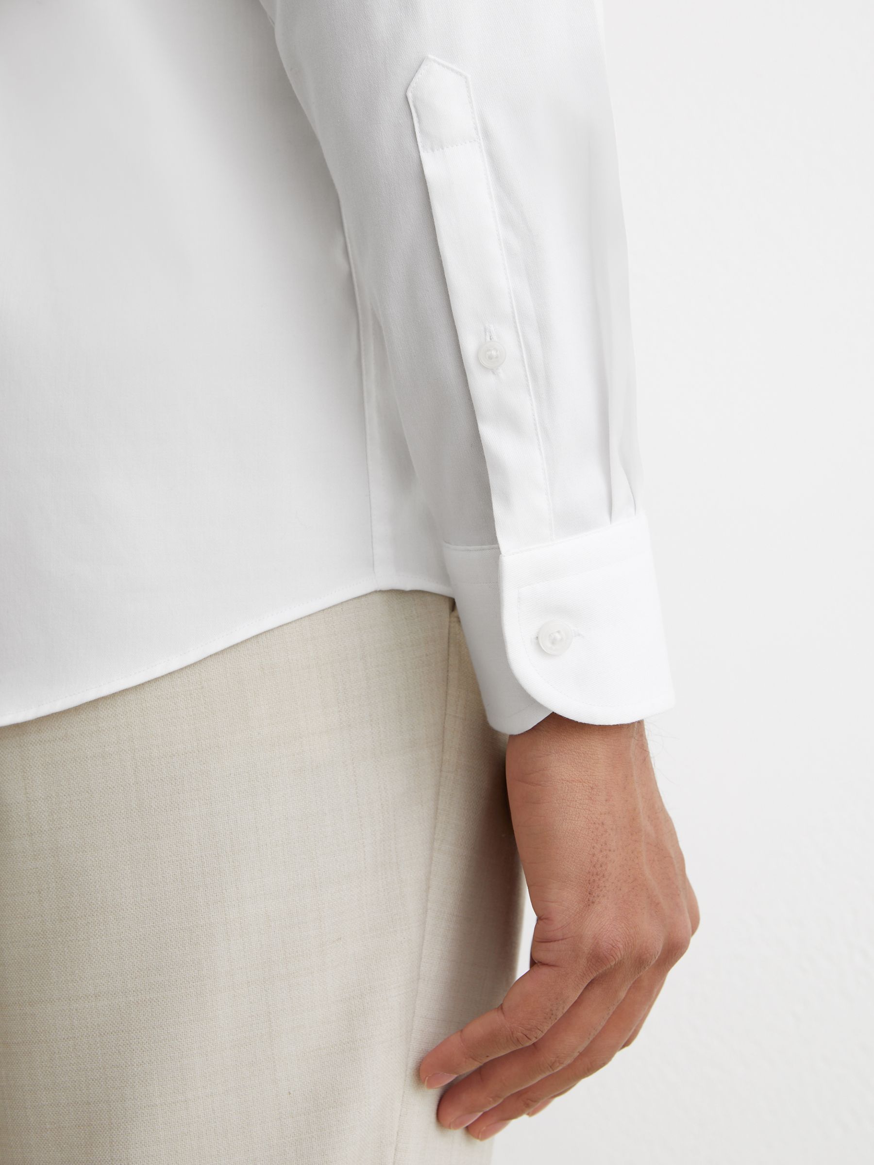 Regular Fit Cotton-Blend Stretch Shirt in White - image 5