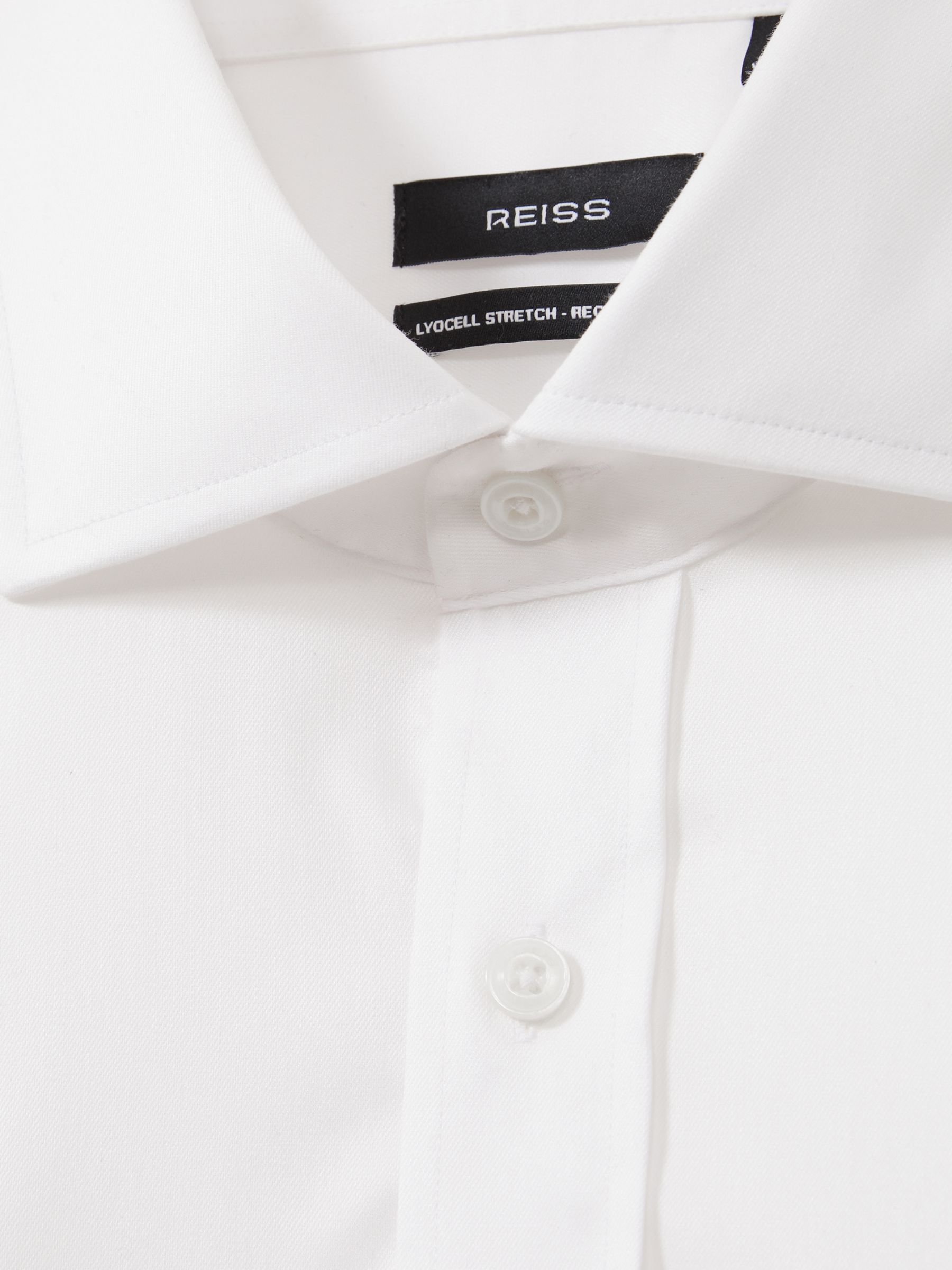 Cotton-Tencel Stretch Shirt in White - Image 7 of 7