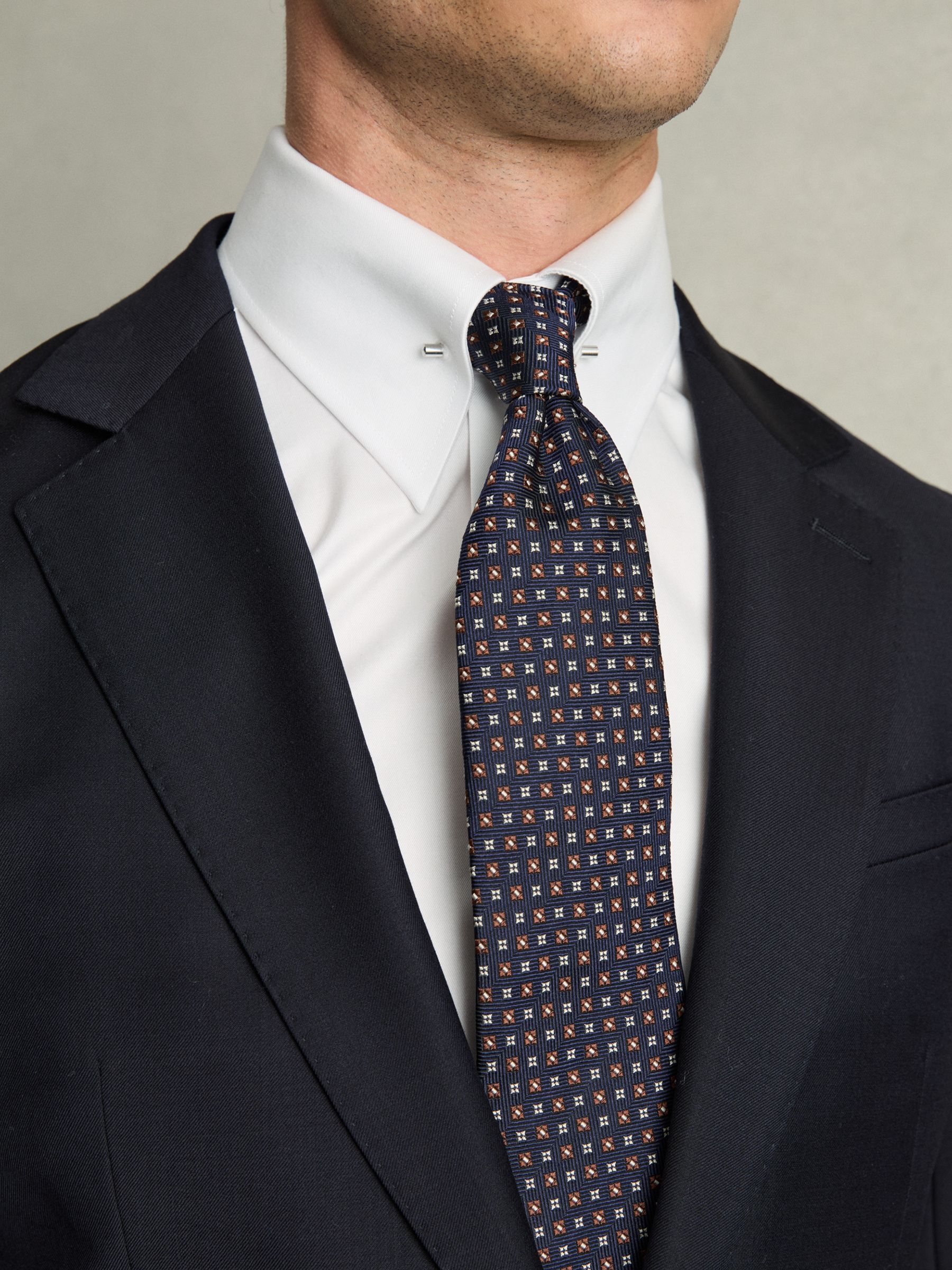 Regular-Fit Cotton Pin-Collar Shirt in White - Image 4 of 7
