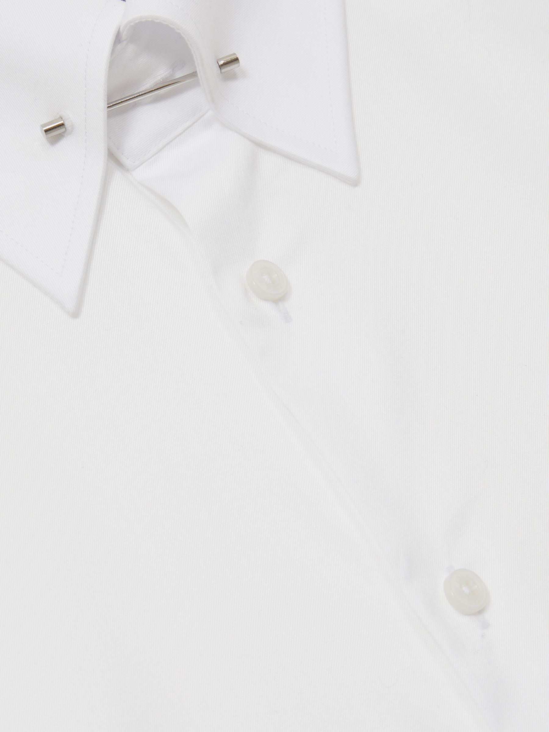 Regular-Fit Cotton Pin-Collar Shirt in White - Image 7 of 7