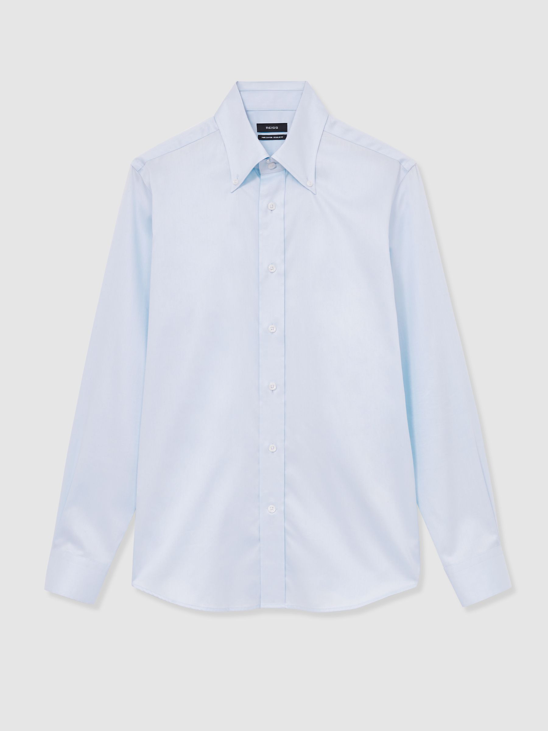 Regular-Fit Cotton Button-Down Shirt in Soft Blue - Image 2 of 6