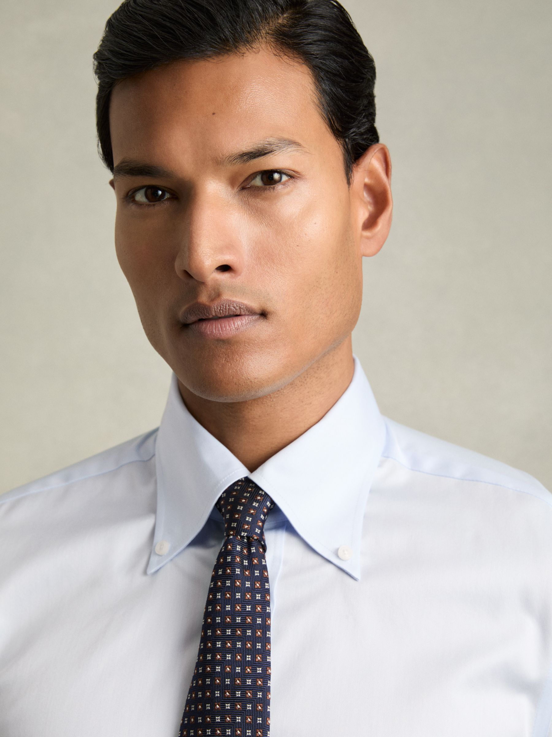 Regular-Fit Cotton Button-Down Shirt in Soft Blue - Image 4 of 6