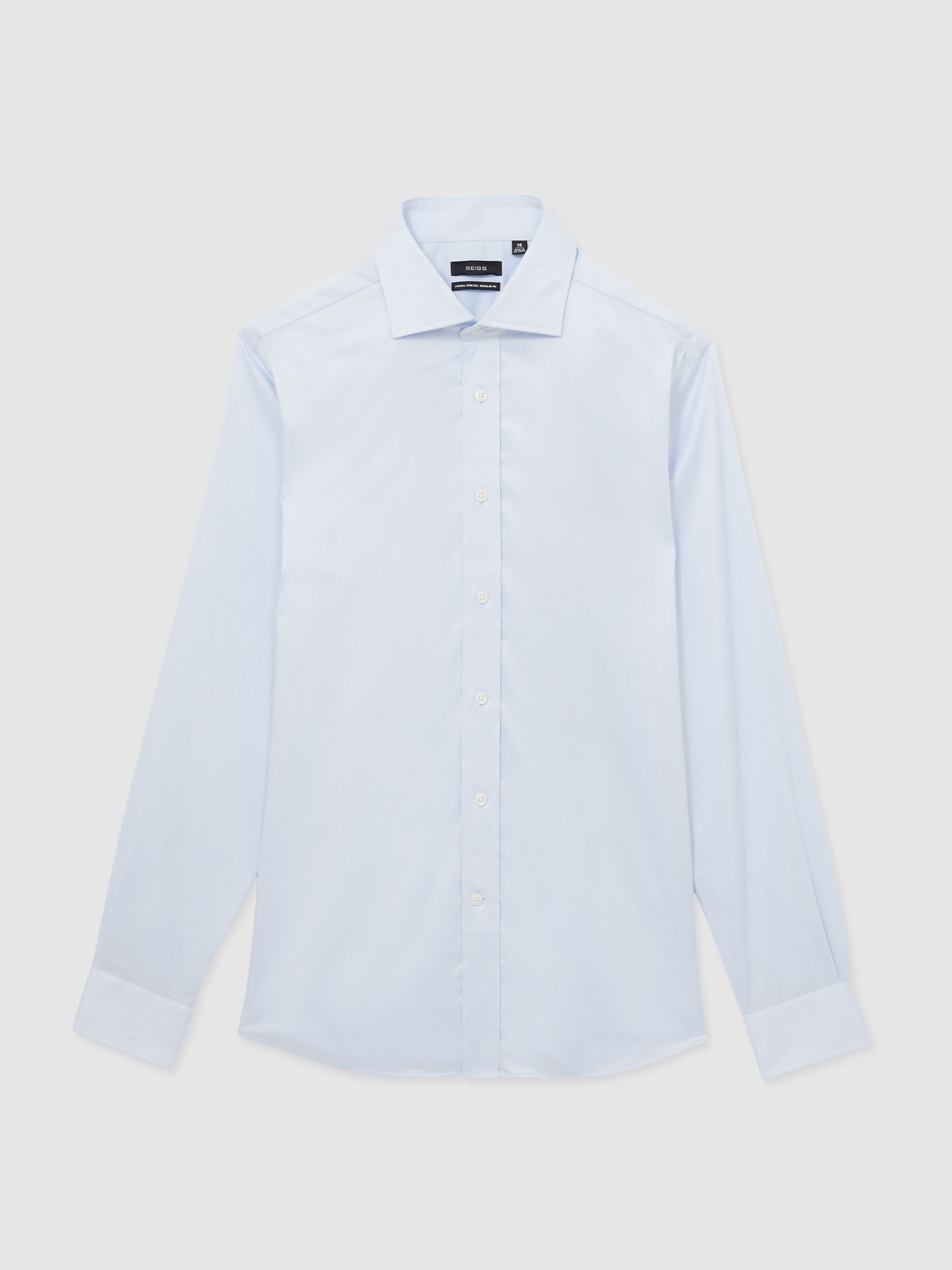 Cotton-Tencel Stretch Shirt in Soft Blue - Image 2 of 5