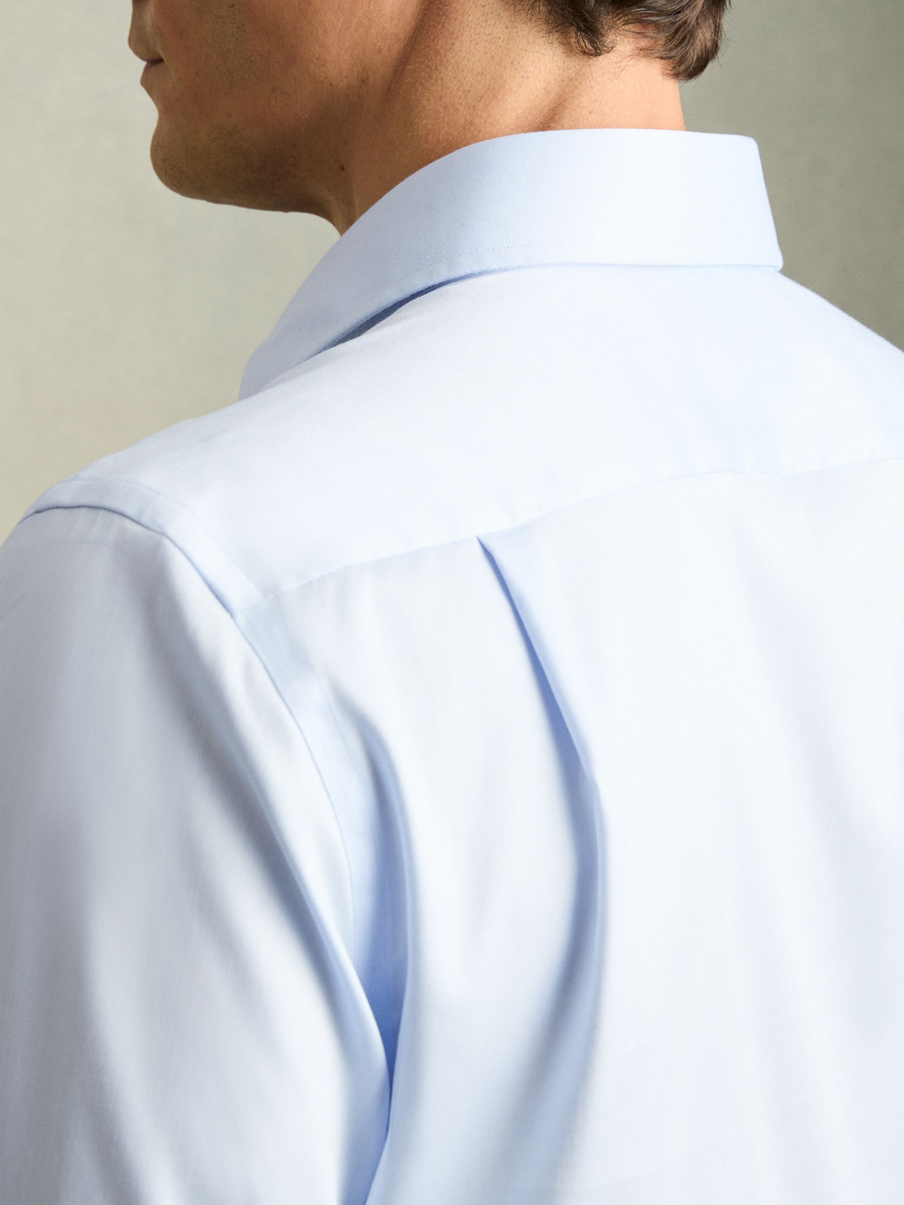 Cotton-Tencel Stretch Shirt in Soft Blue - Image 3 of 5