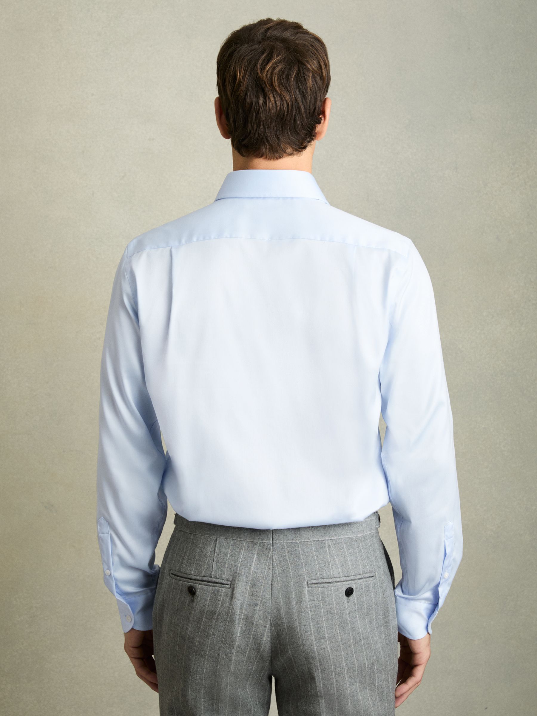 Cotton-Tencel Stretch Shirt in Soft Blue - Image 5 of 5