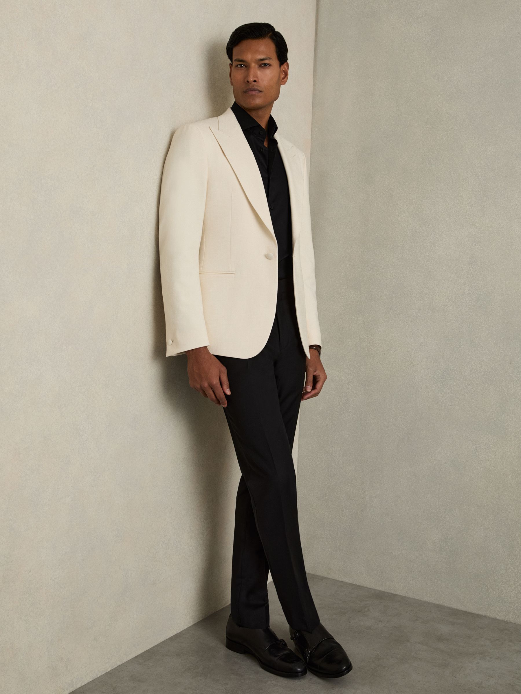Double-Cuff Two-Fold Cotton Shirt in Black - Image 3 of 6