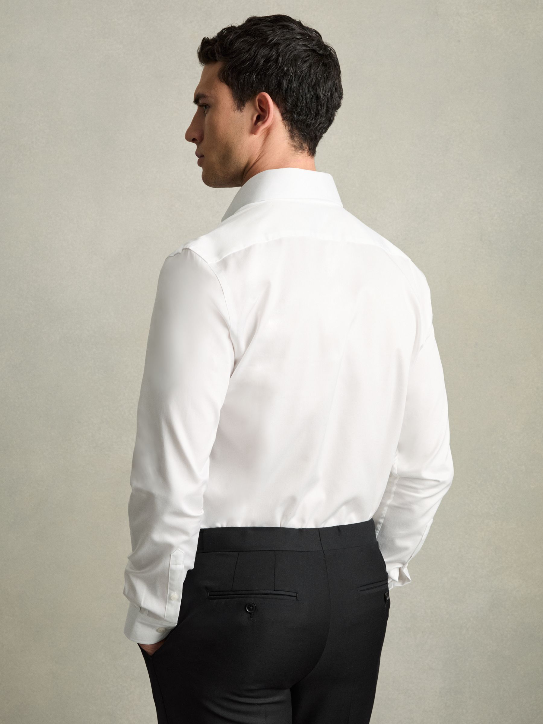 Regular-Fit Cotton Button-Down Shirt in White - Image 5 of 6