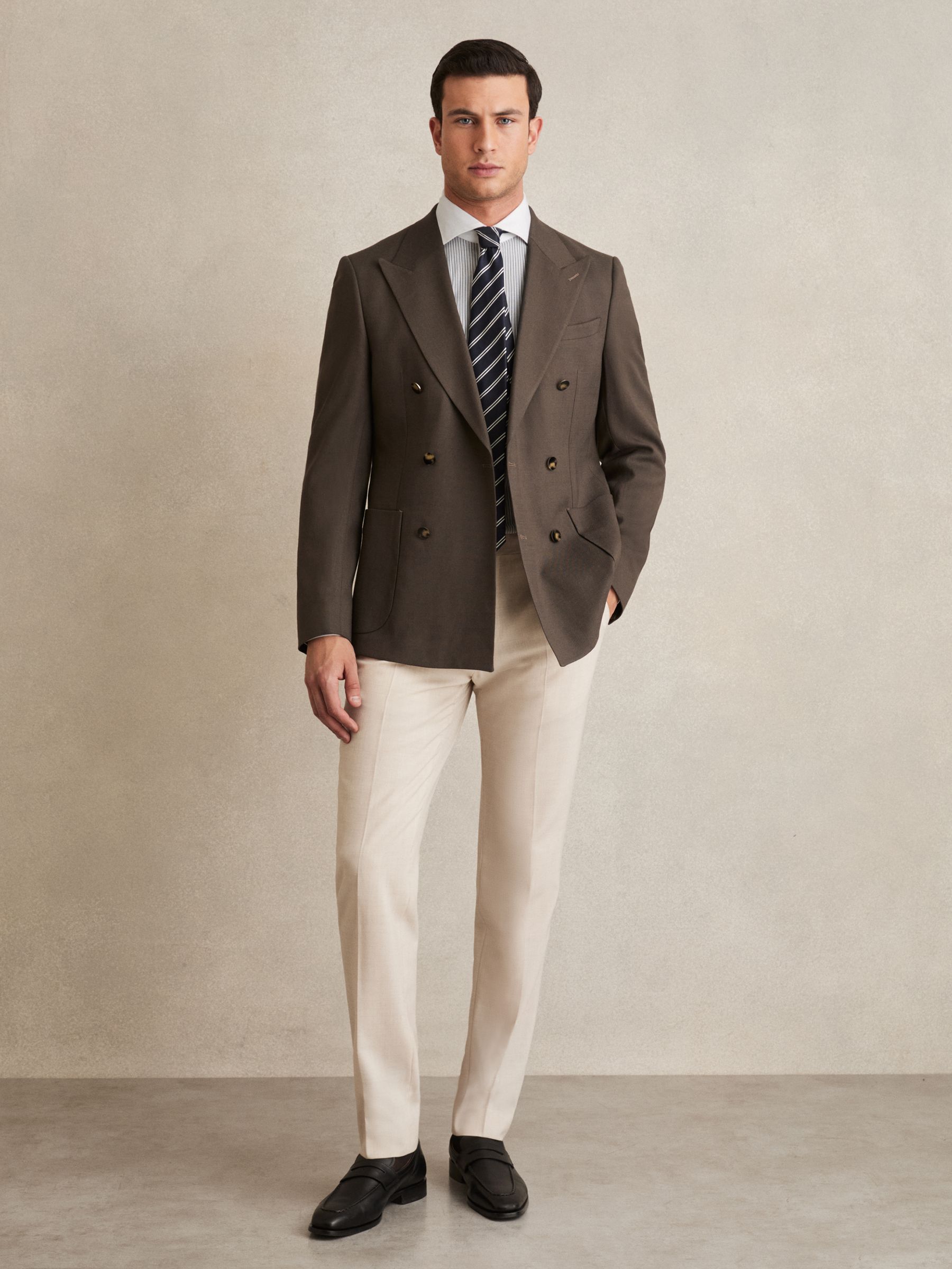 Cotton-Lyocell Stripe Shirt in Contrast Stripe Grey - Image 3 of 7