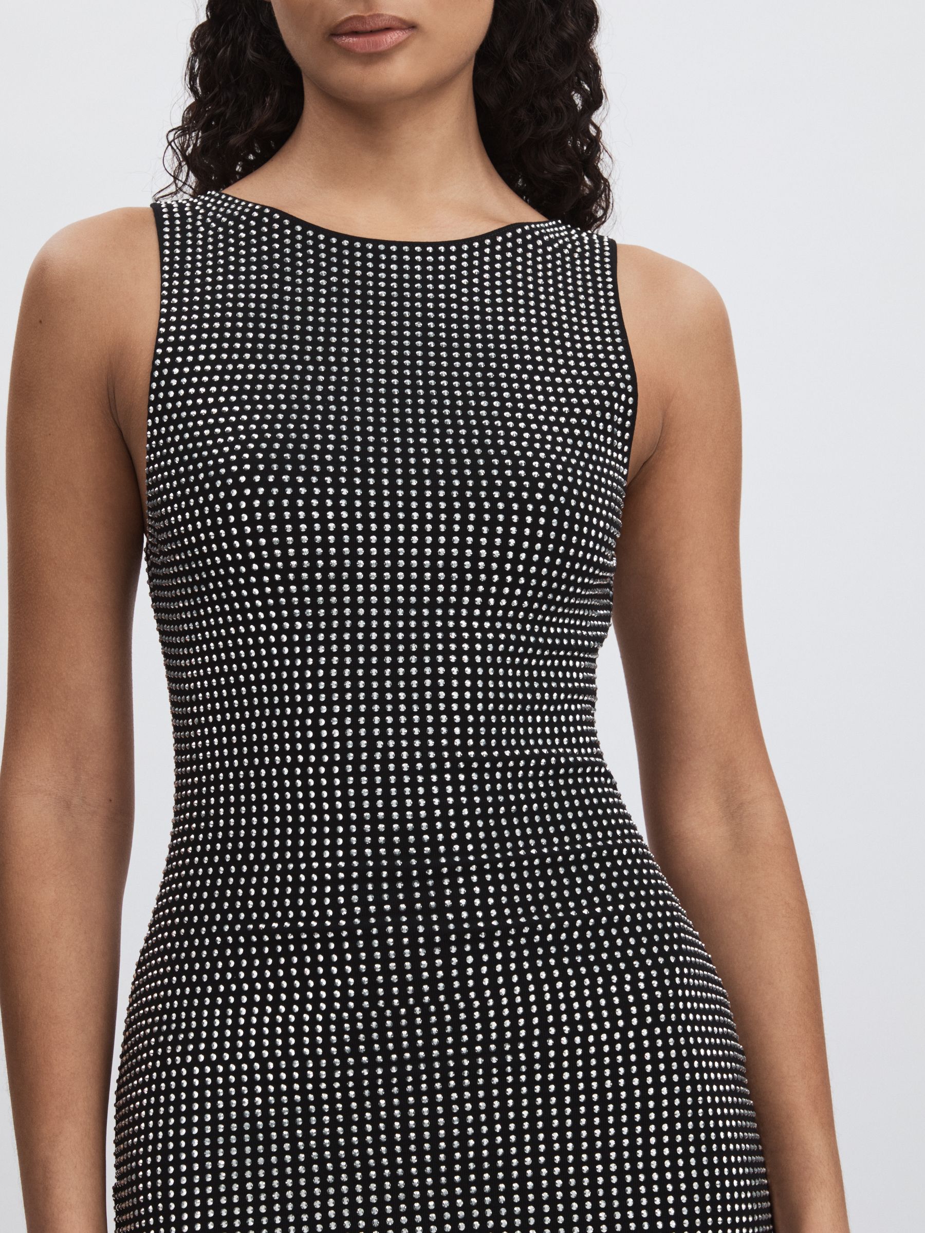 Good American Crystal Bodycon Dress in Black - Image 3 of 5