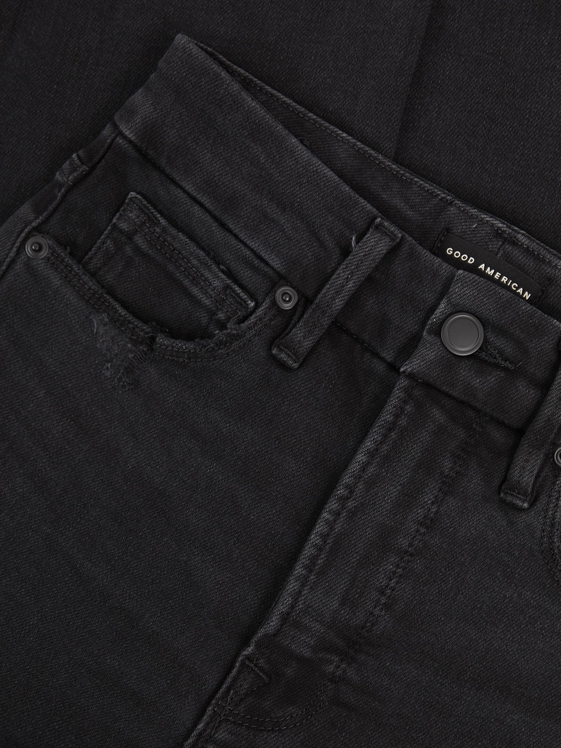 Distressed-Hem Cropped Jeans in Black - Image 6 of 6
