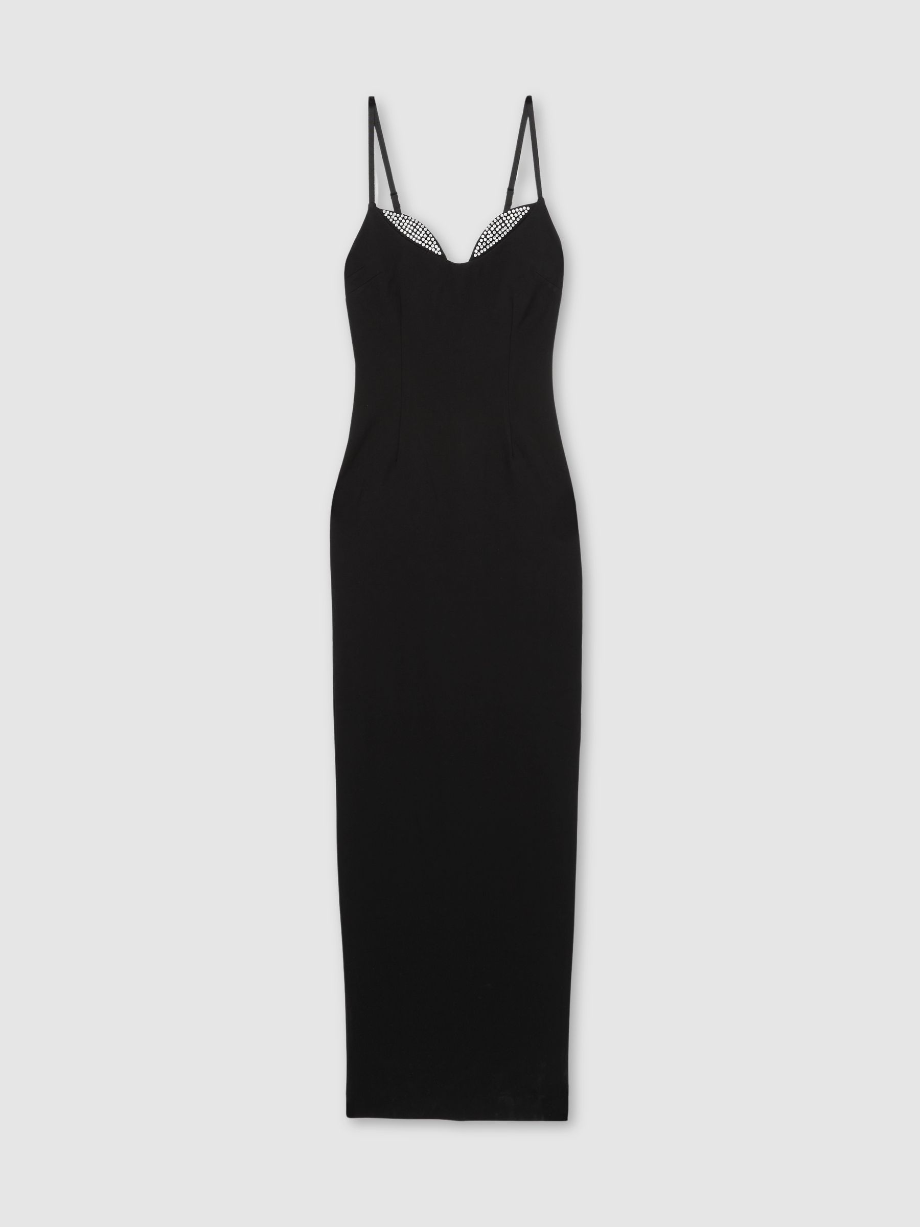 Crystal Trim Maxi Dress in Black - Image 2 of 5