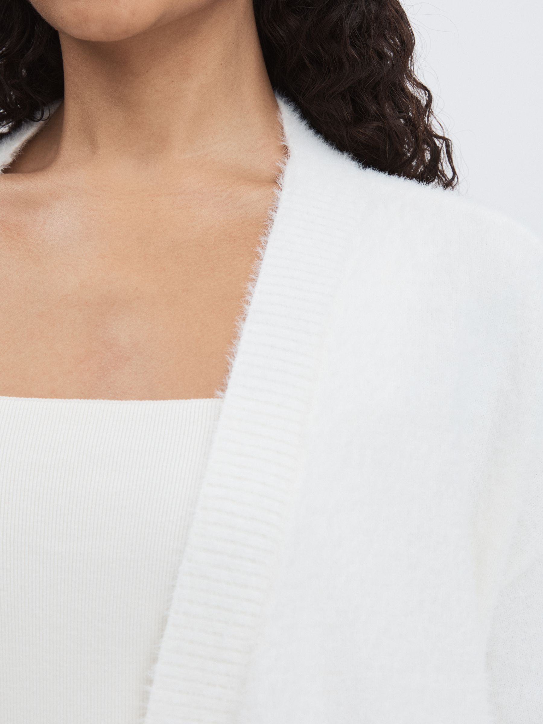 Good American Oversized Plush Cardigan in White - image 4